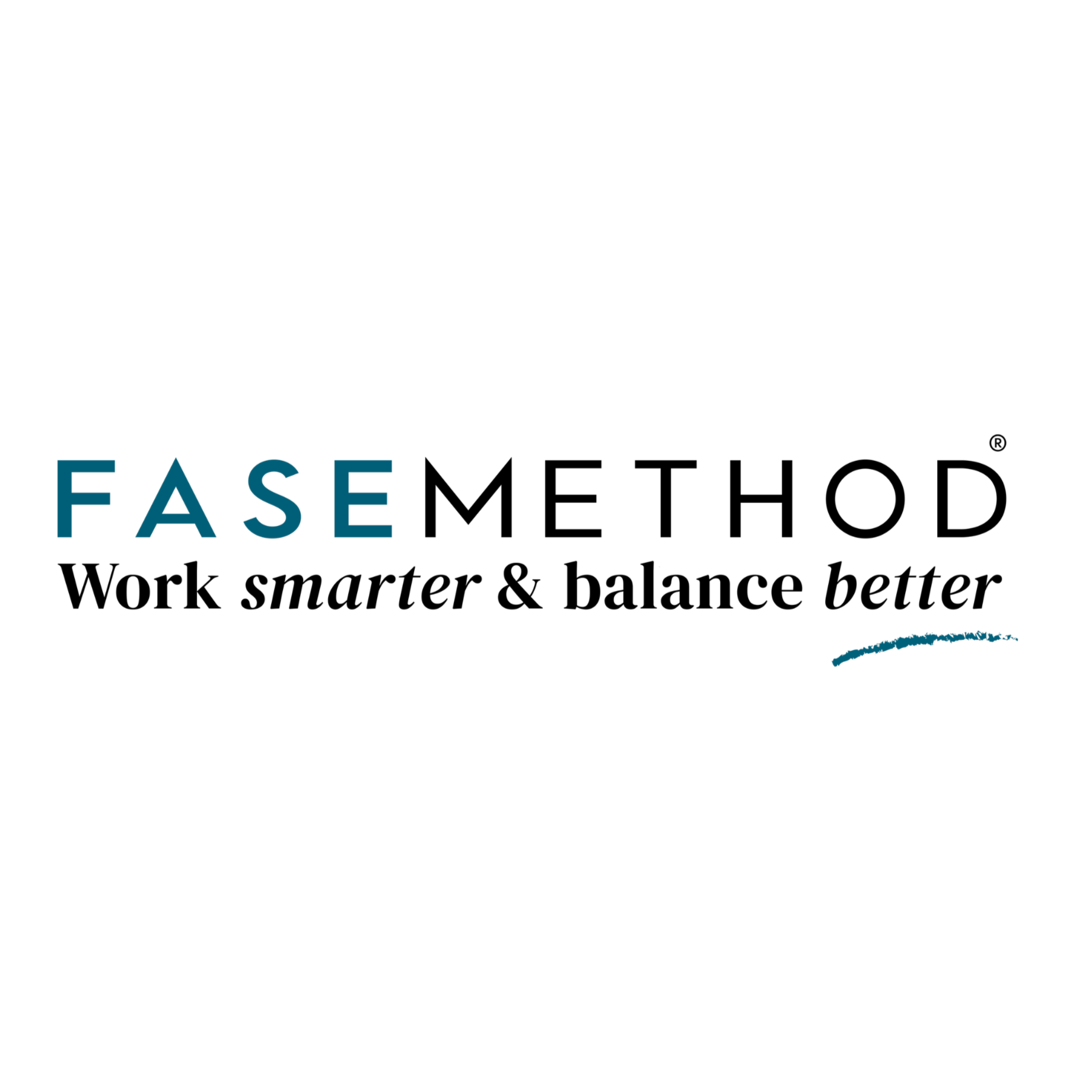 text 'face' in turquoise and 'method' in black, undertext: work smarter & balance better