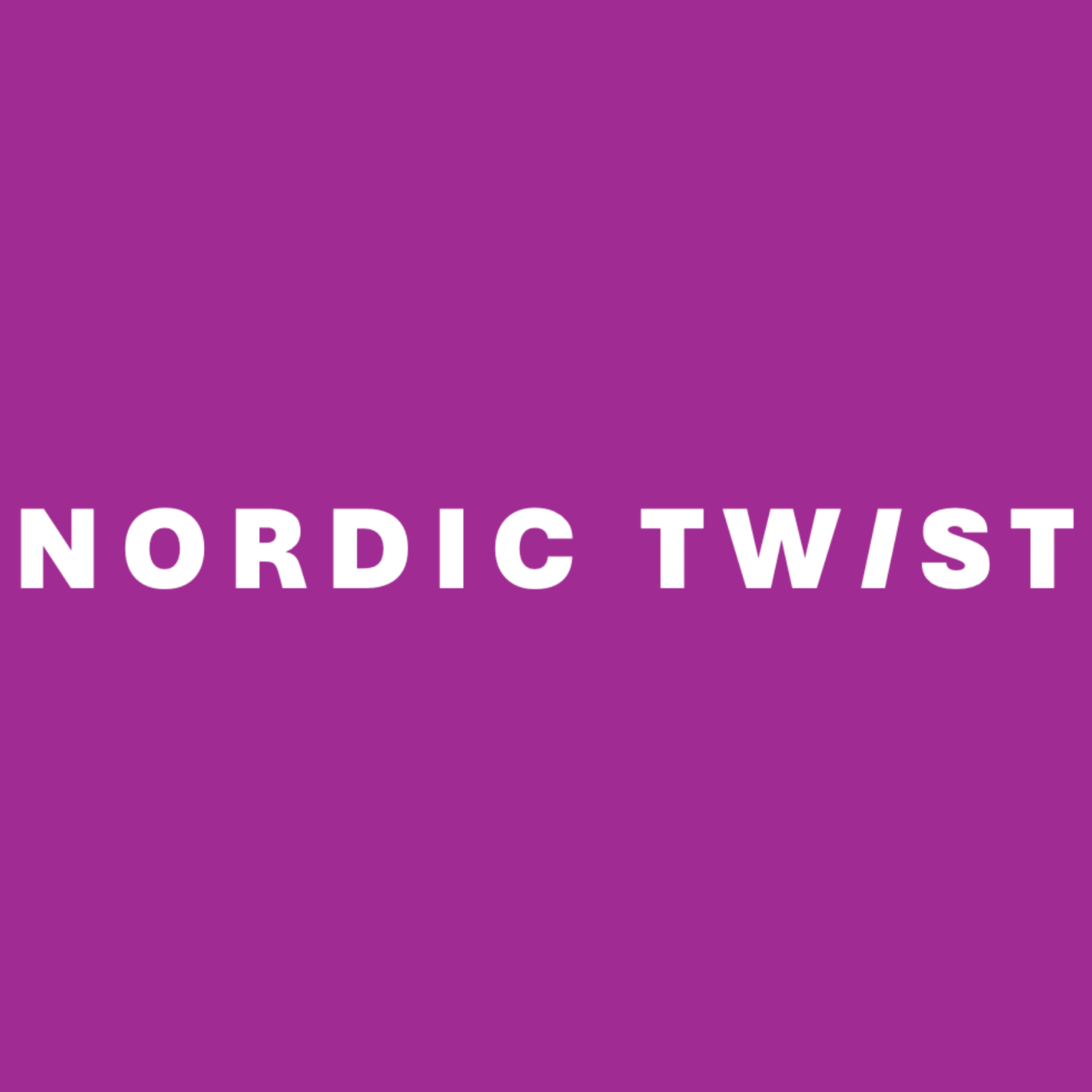 White "nordic twist" text on purple background