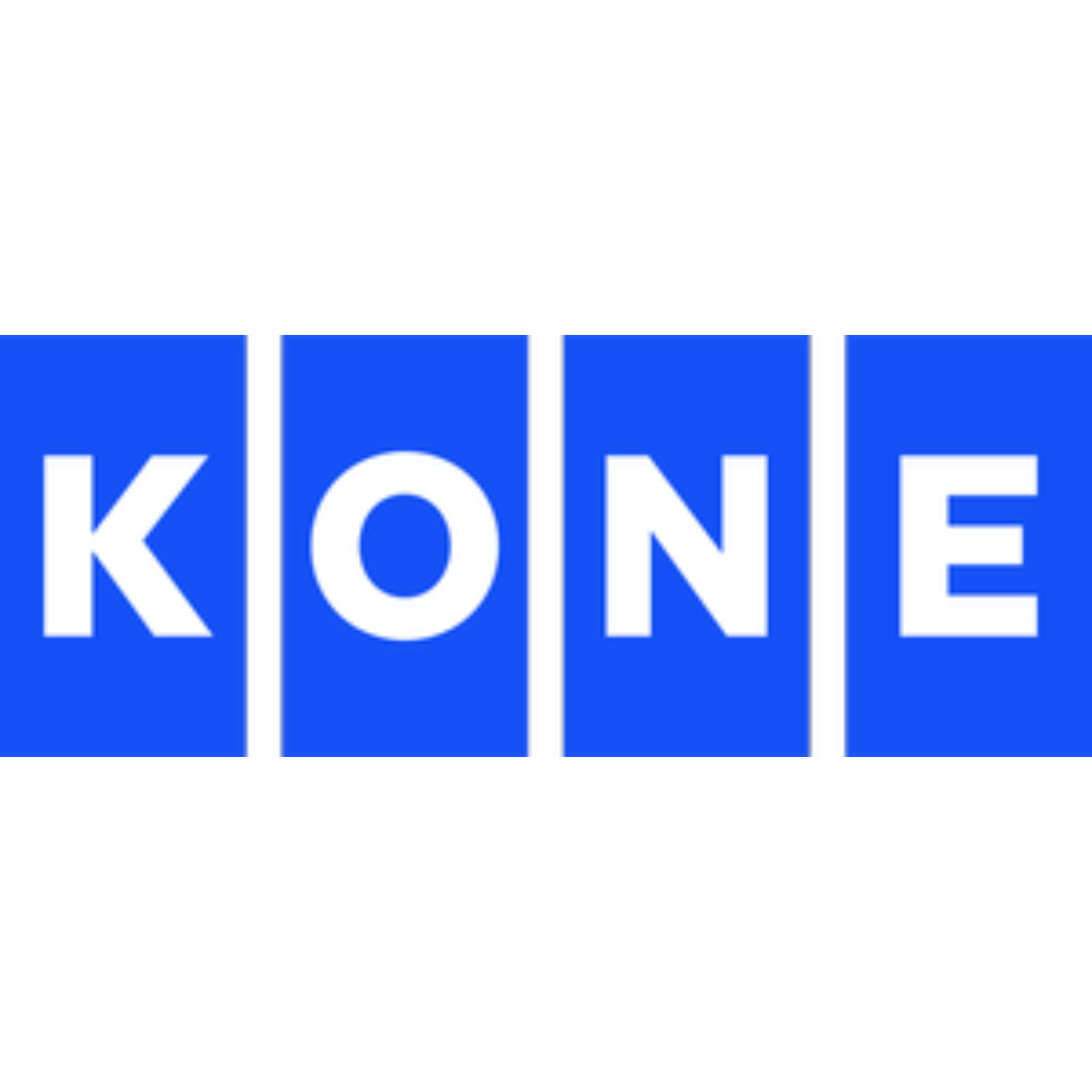 KONE logo with white letters on blue background