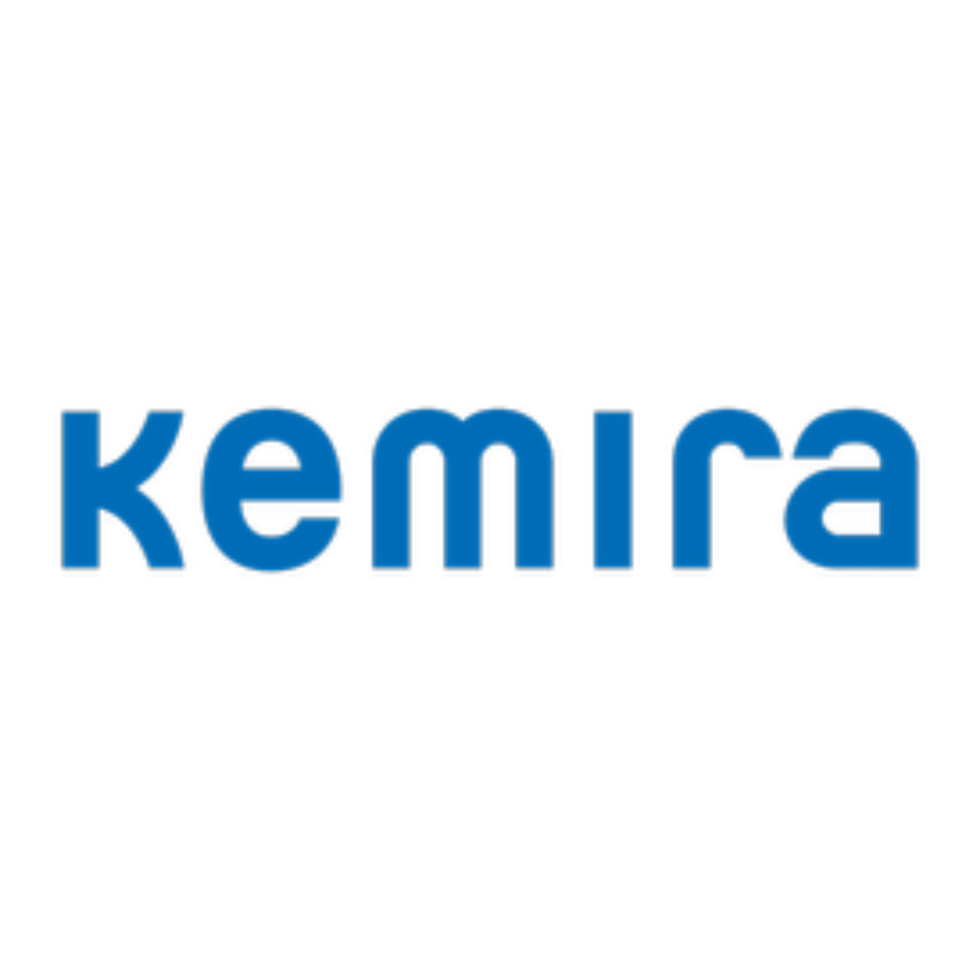 Kemira logo in blue on white background