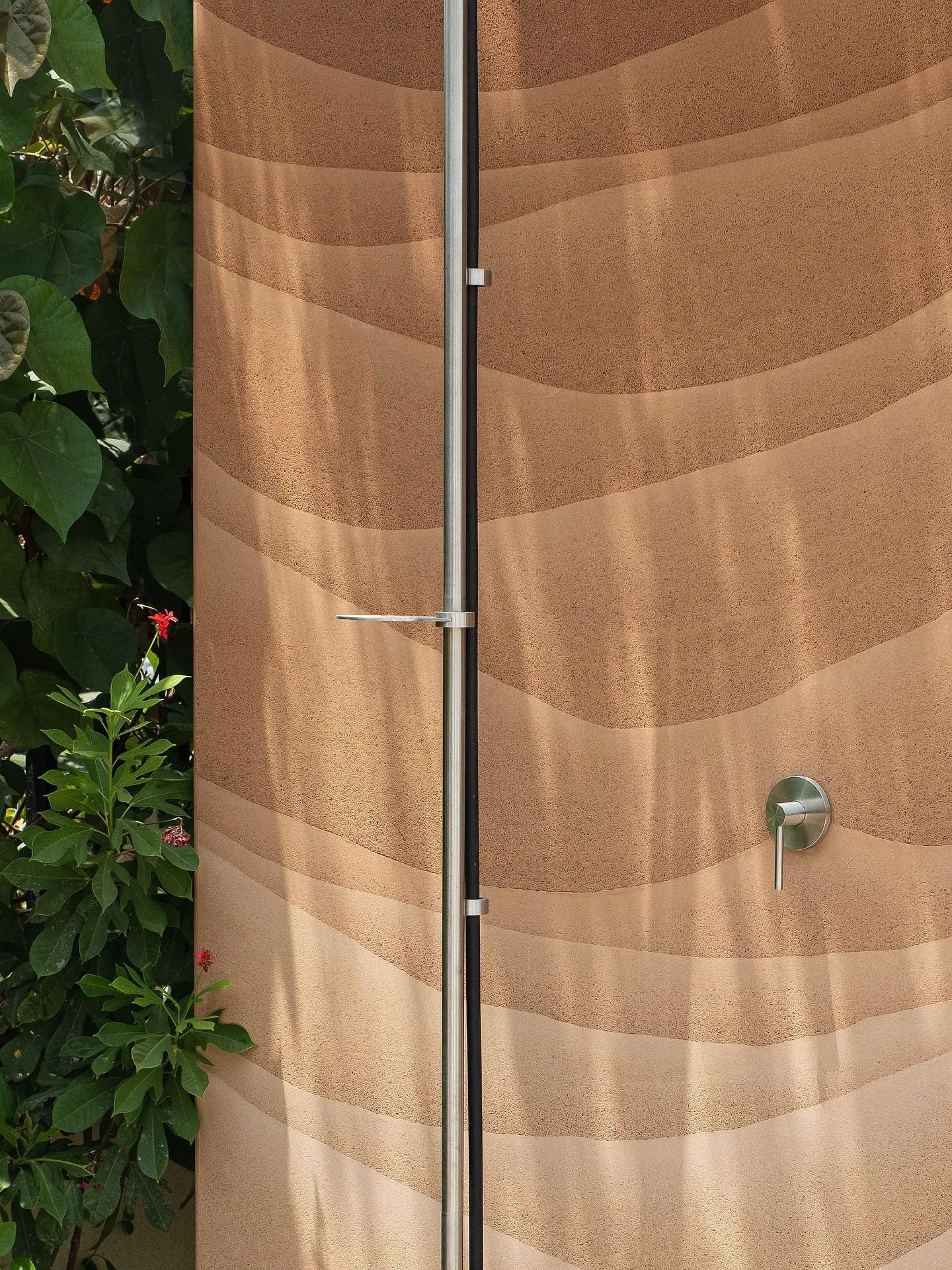 Outdoor shower wall — a piece designed amongst @thomastrad’s colorful vision for the bold and beautiful Dubai villa of @nadkanso