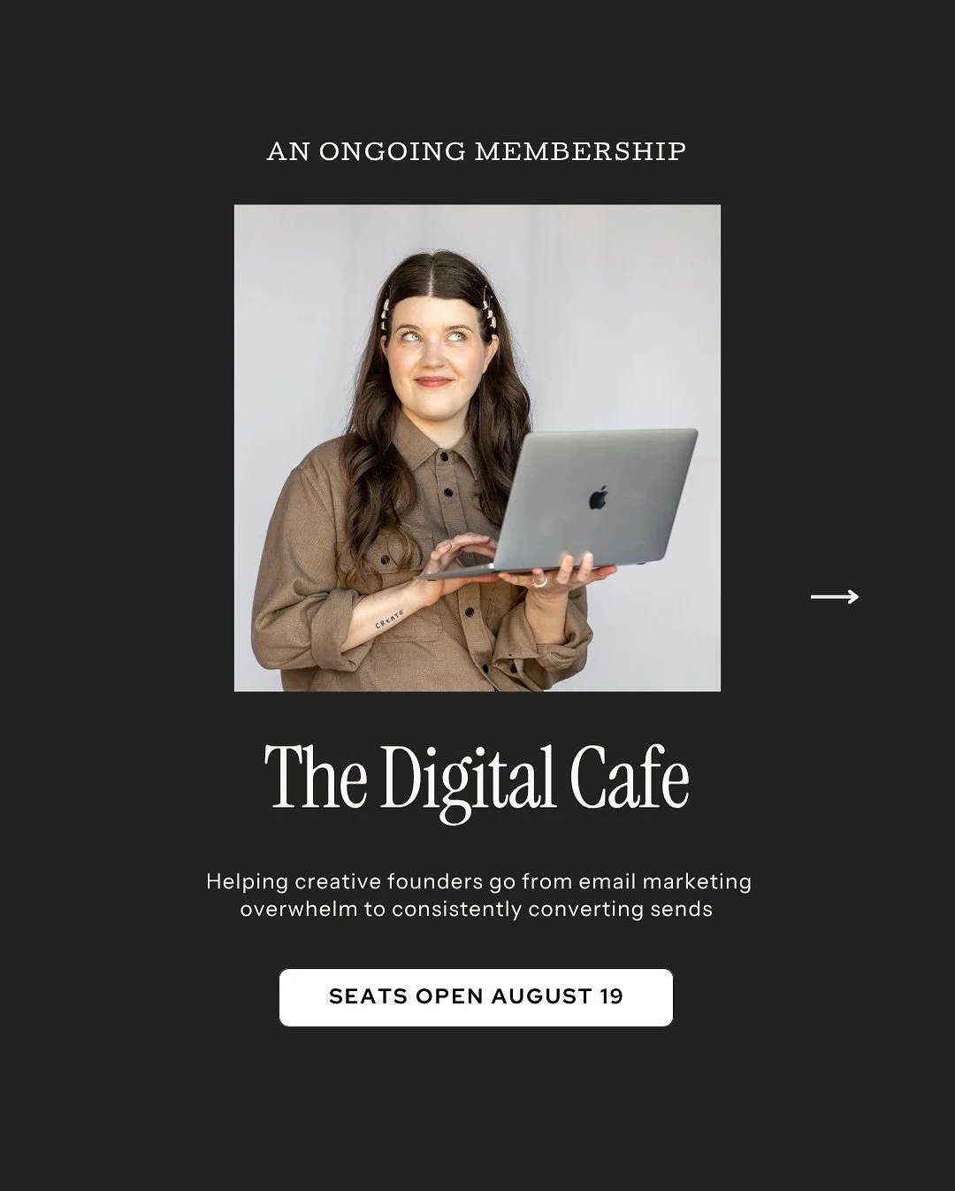 It&rsquo;s just about time to re-open the cafe doors... ☺️👀

On August 19th you&rsquo;re getting access to the hottest email marketing membership online!!

Want to poke around inside the membership for yourself and see what it&rsquo;s like before co