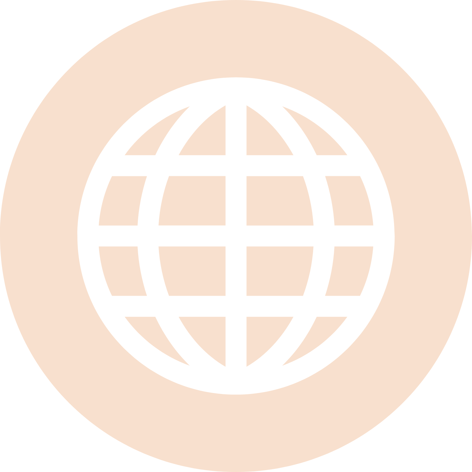Globe icon representing creating a website services.