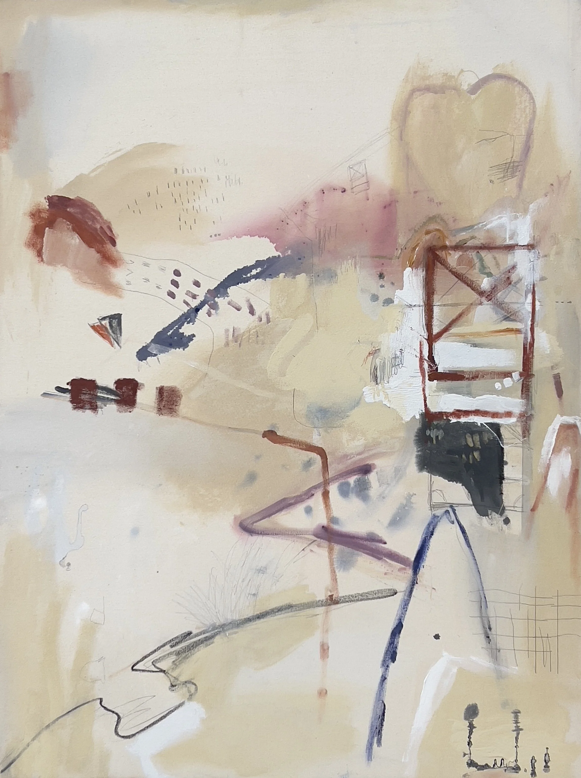  
   Untitled 
   121cm x 91cm, Acrylic, house paint, oil pastel and graphite on canvas, 2026 
  
   
    Enquire about this work
   
 