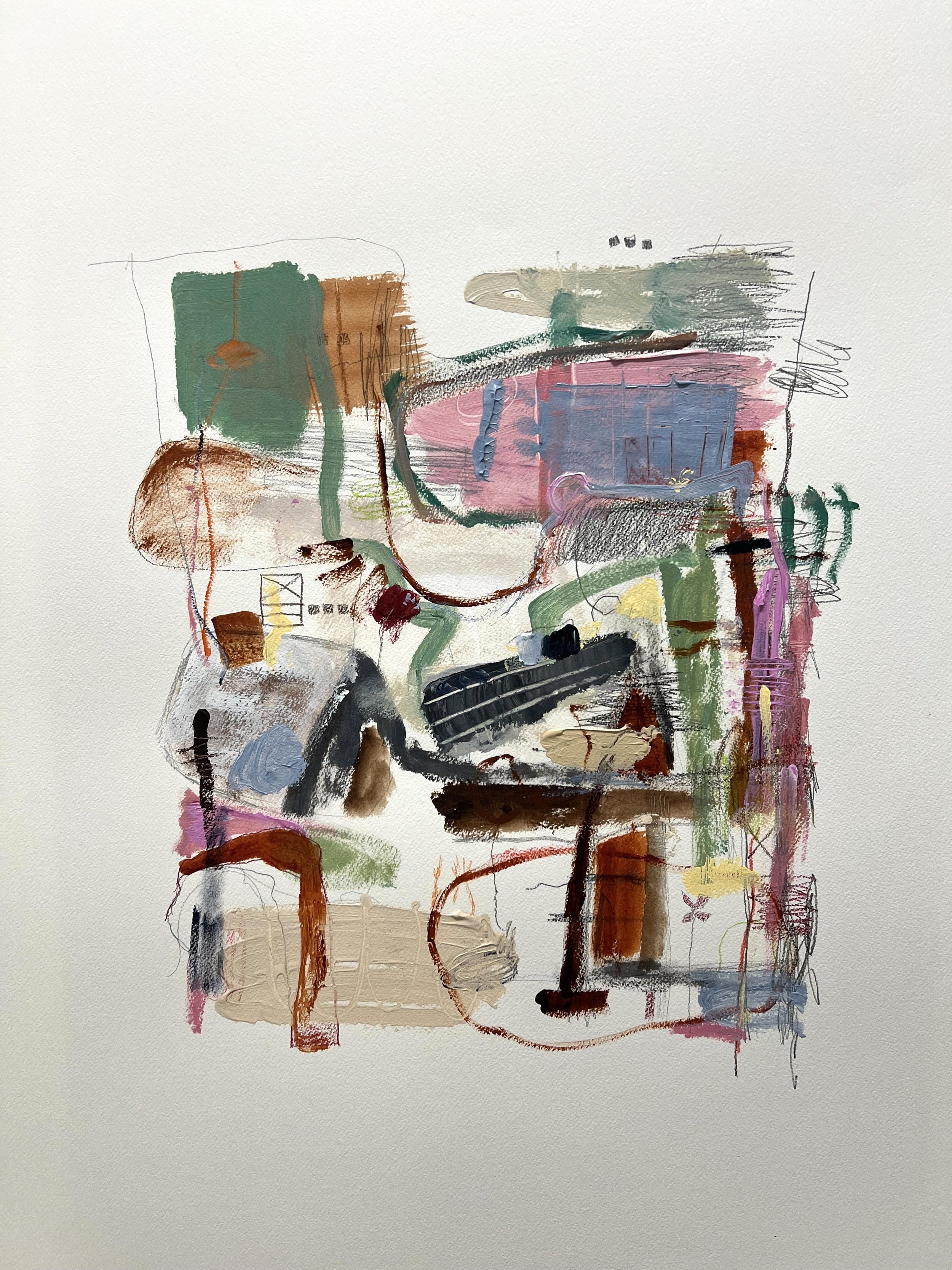  
   The View 
   102cm x 72cm, Acrylic, oil pastel, graphite and colour pencil on paper, 2025 
  
   
    Enquire about this work
   
 