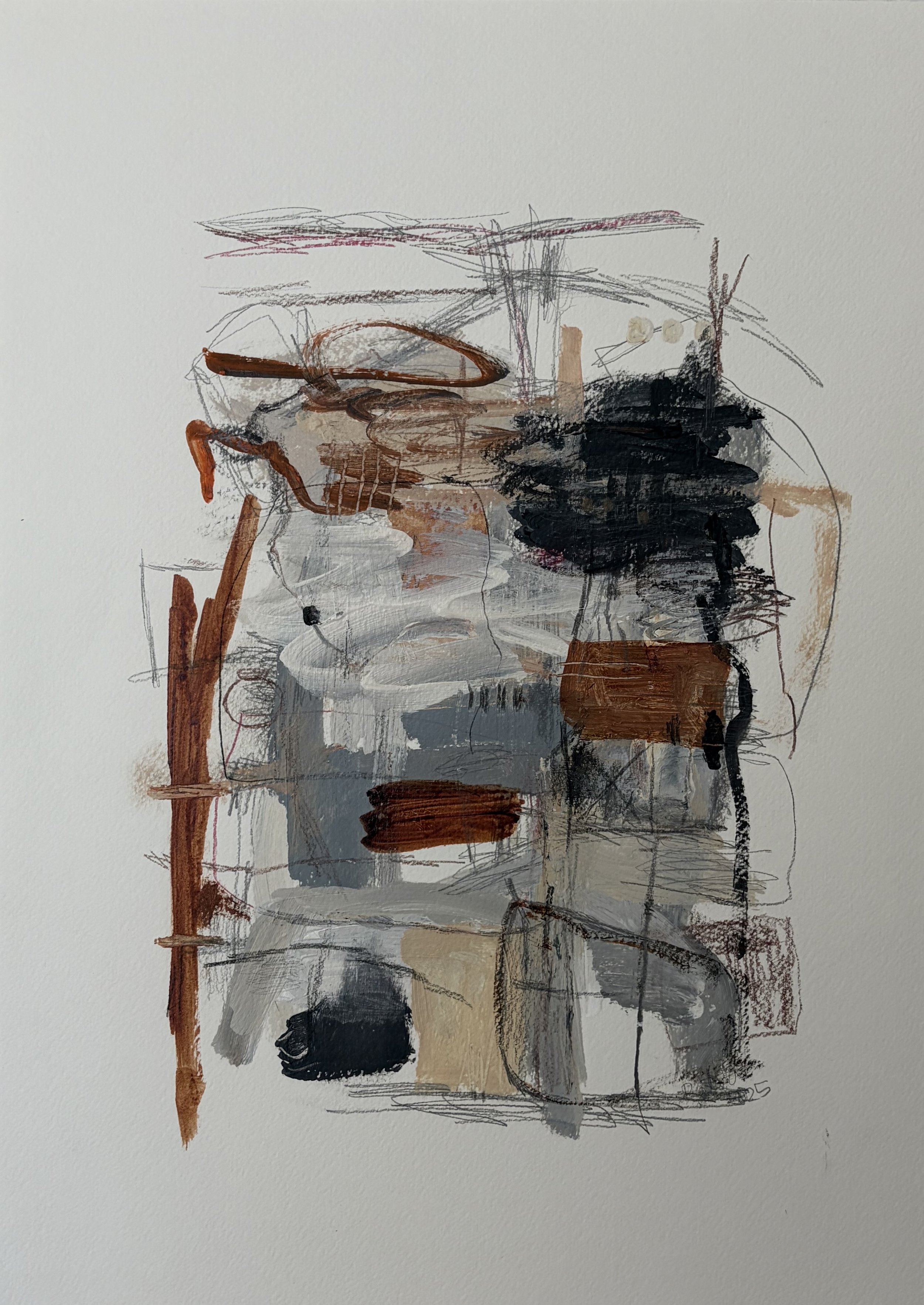  
   Line Of Sight 
   52cm x 42cm, Acrylic, oil pastel, graphite and colour pencil on paper, 2025 
  
   
    Enquire about this work
   
 