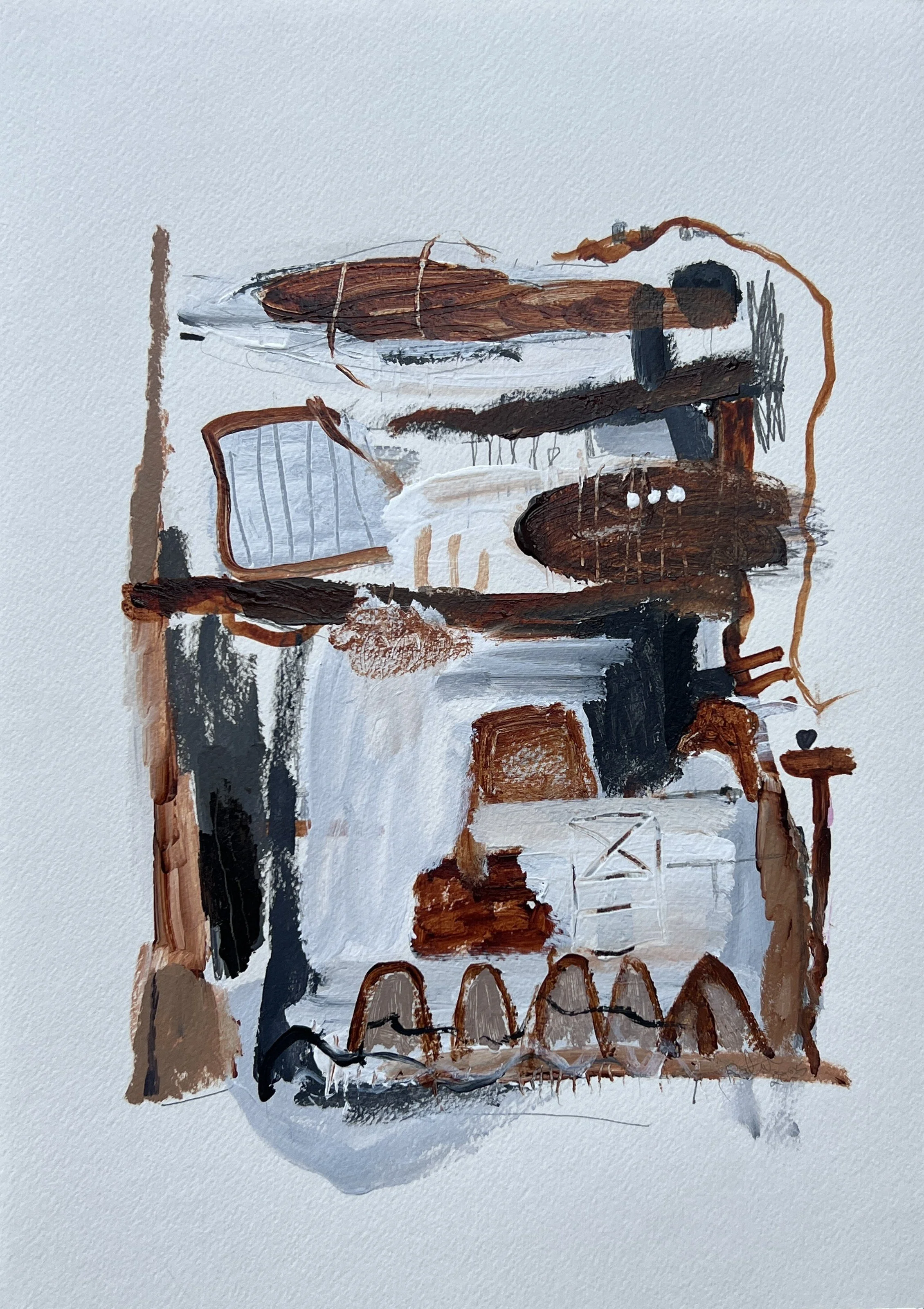  
   The Quiet Room 
   52cm x 42cm, Acrylic, oil pastel, graphite and colour pencil on paper, 2025 
  
   
    Enquire about this work
   
 