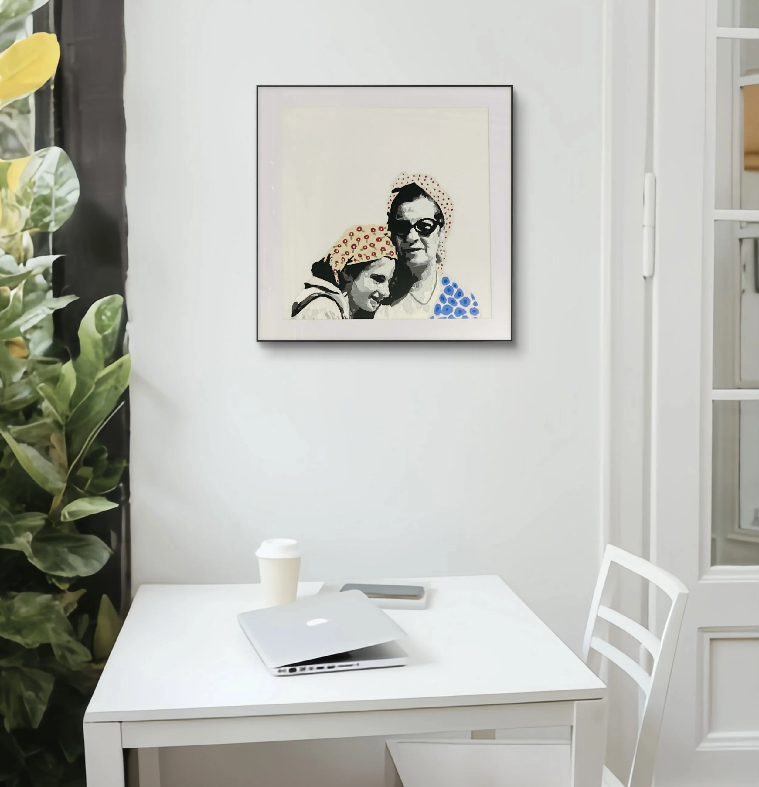 "Lumière de Rabat". Broderie main, fils de coton, peinture / Hand embroidery, cotton threads, paint. 50 x 50 cm. 2025. 1 500 €