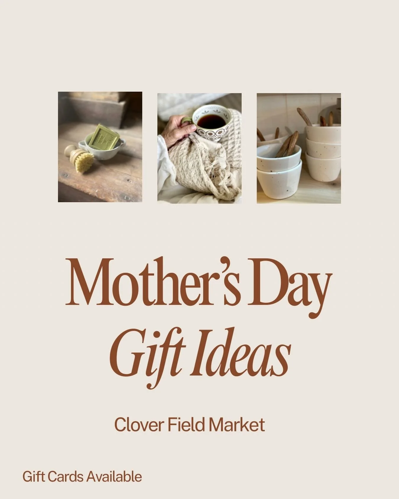 Let us help you find the perfect gift for the person you call Mom.  Stop in and shop Wednesday- Friday, 11-5 and Saturday, 9-3 #cloverfieldmarket #giftsforall