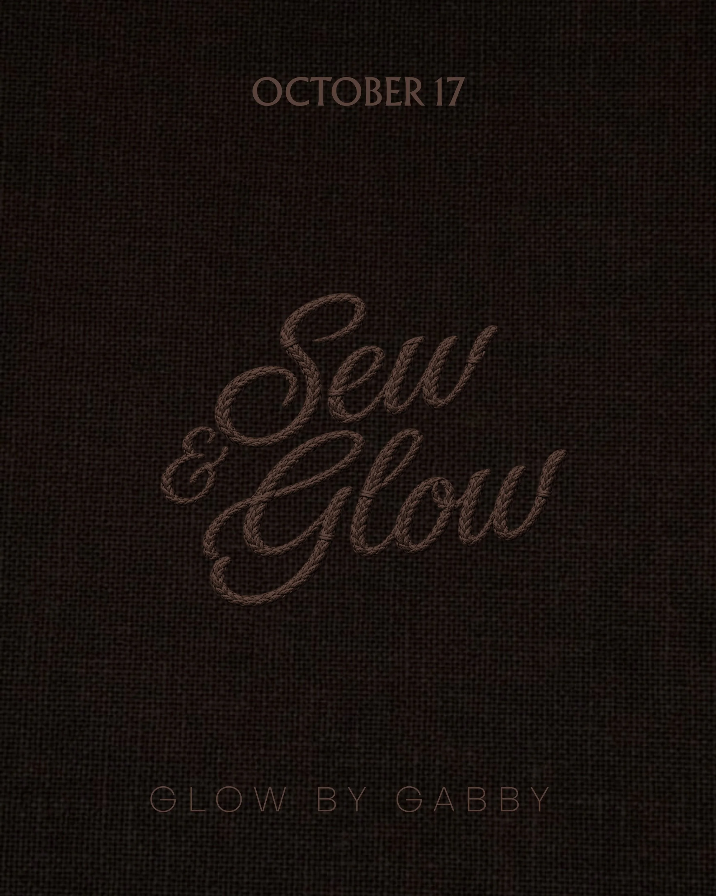 ✨ SAVE THE DATE !! SEW &amp; GLOW IS HERE! ✨

Come spend your Saturday morning with us at GBG on October 17th from 10AM&ndash;12PM🤎

☕️ @snugmugcoffeeco will be serving up FREE coffee + muffins
🧵 @sophiareedembroidery will be popping up for all you