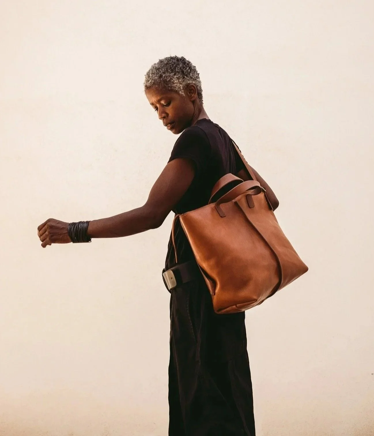 KikaNY leather tote of italian vegetable tanned leather