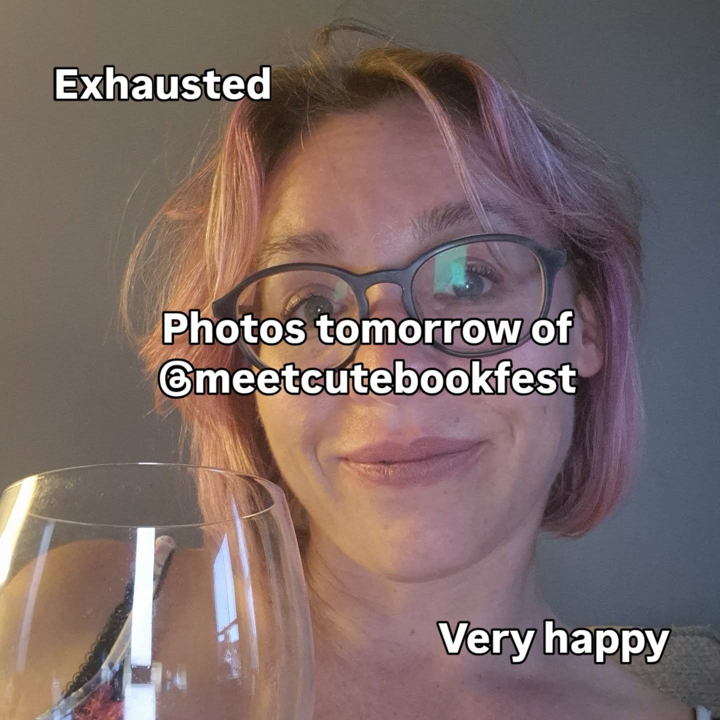 This is the face of an exhausted, but very happy author. What a fantastic day at @meetcutebookfest absolutely lovely. Met lovely people, sat on an amazing panel, a brilliant day.