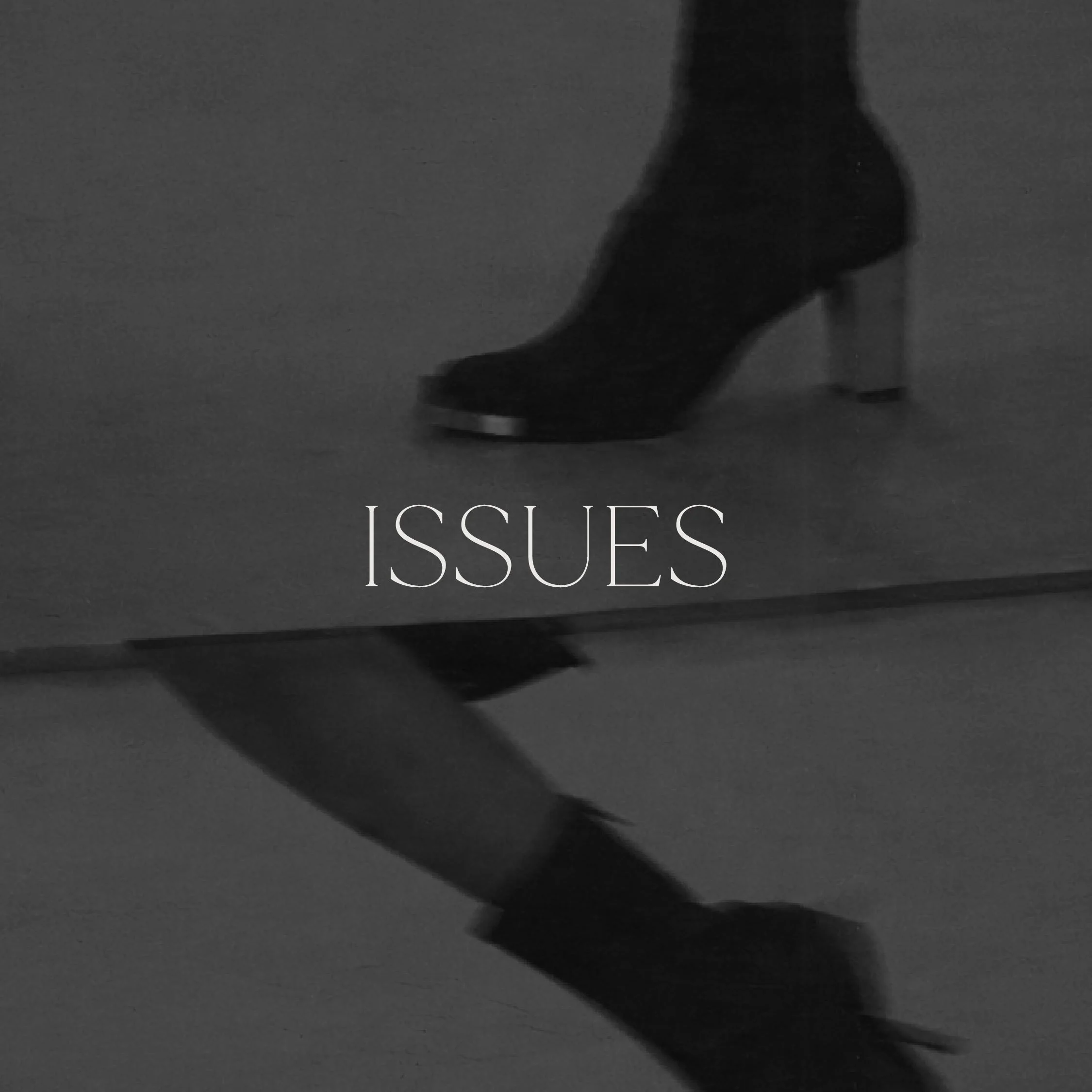 ISSUES brand identity design by Forma Creative Co. — logo design, typography system and visual identity for a contemporary leather goods fashion brand.