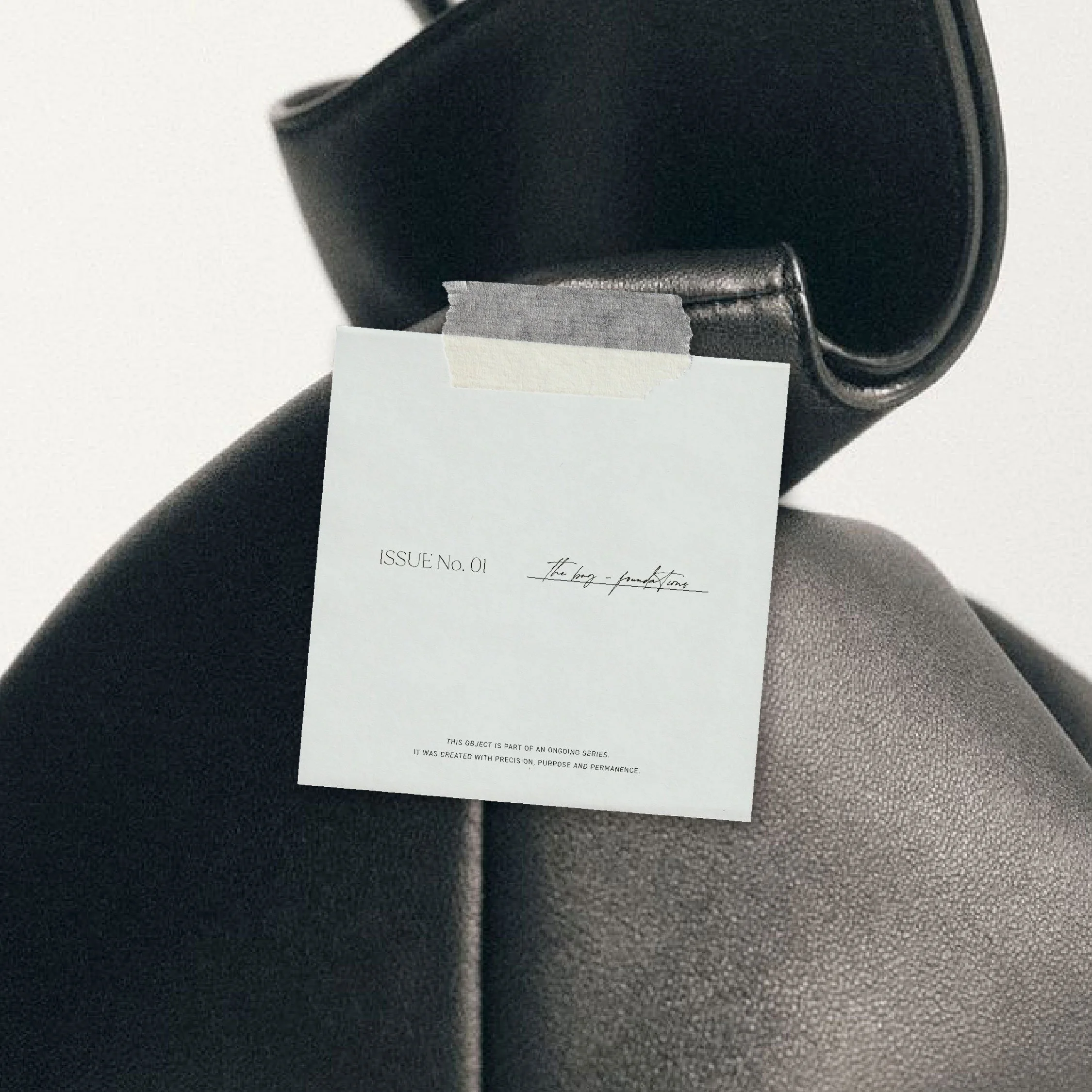 ISSUES brand identity design by Forma Creative Co. — logo design, typography system and visual identity for a contemporary leather goods fashion brand.