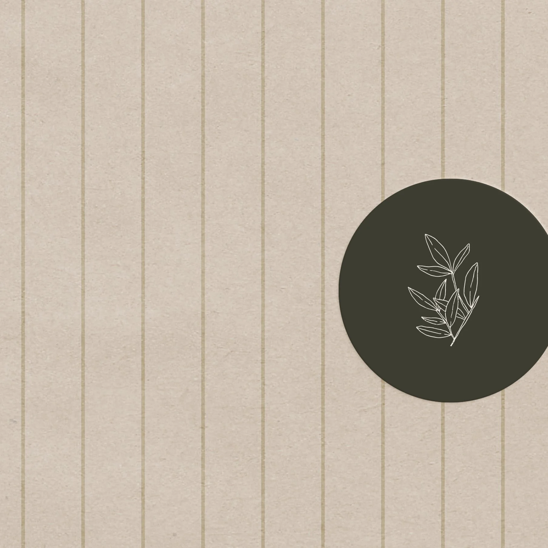     Flora natural skincare brand pattern with minimal olive green stripes and botanical logo detail