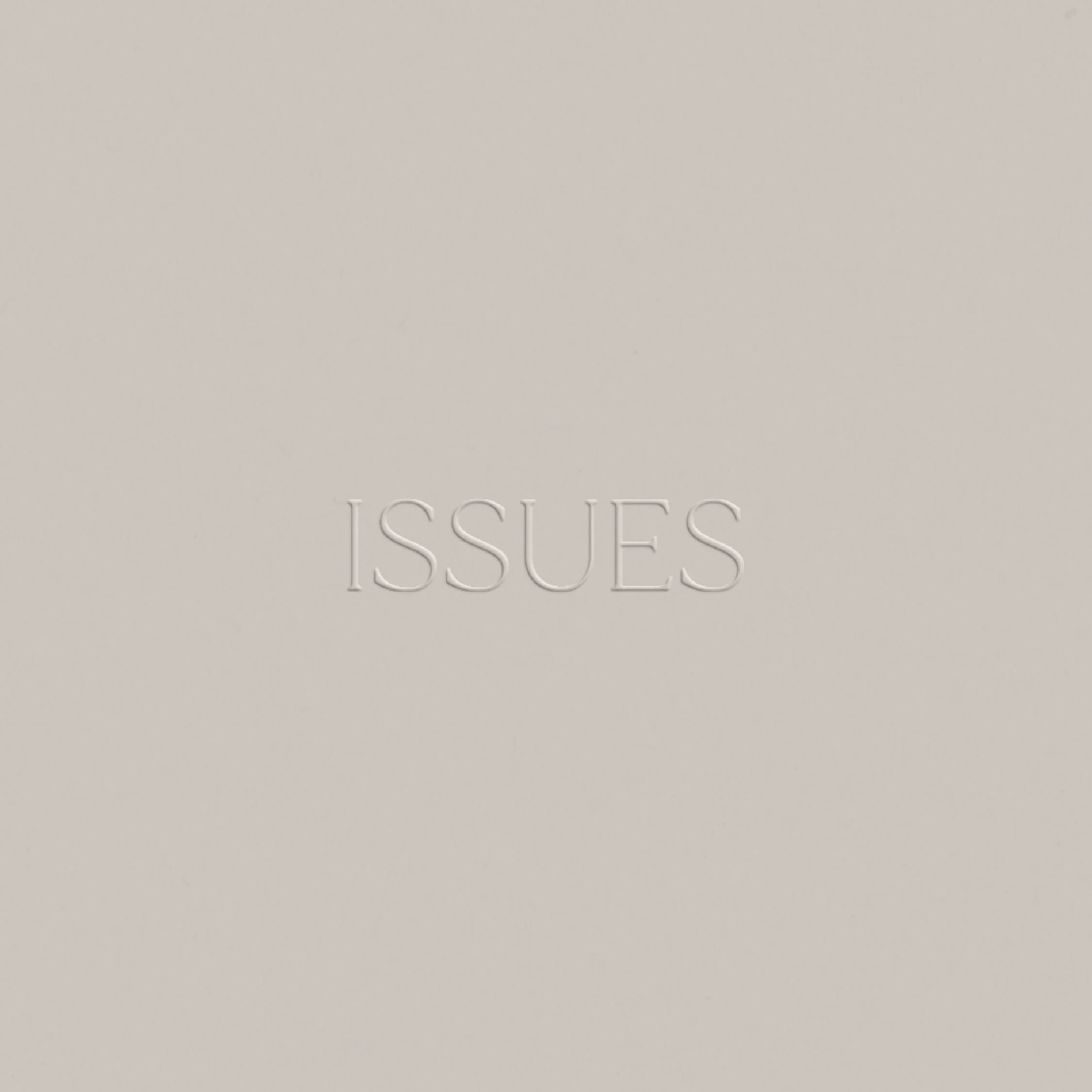 ISSUES brand identity design by Forma Creative Co. — logo design, typography system and visual identity for a contemporary leather goods fashion brand.