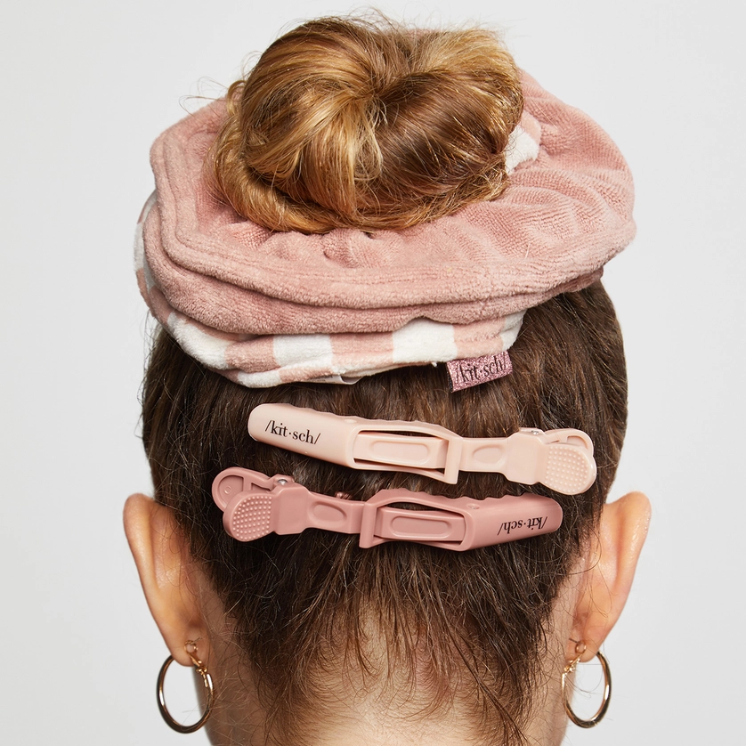 Microfiber Quick-Dry Towel Scrunchie 2PC- Terracotta Checker 3.png