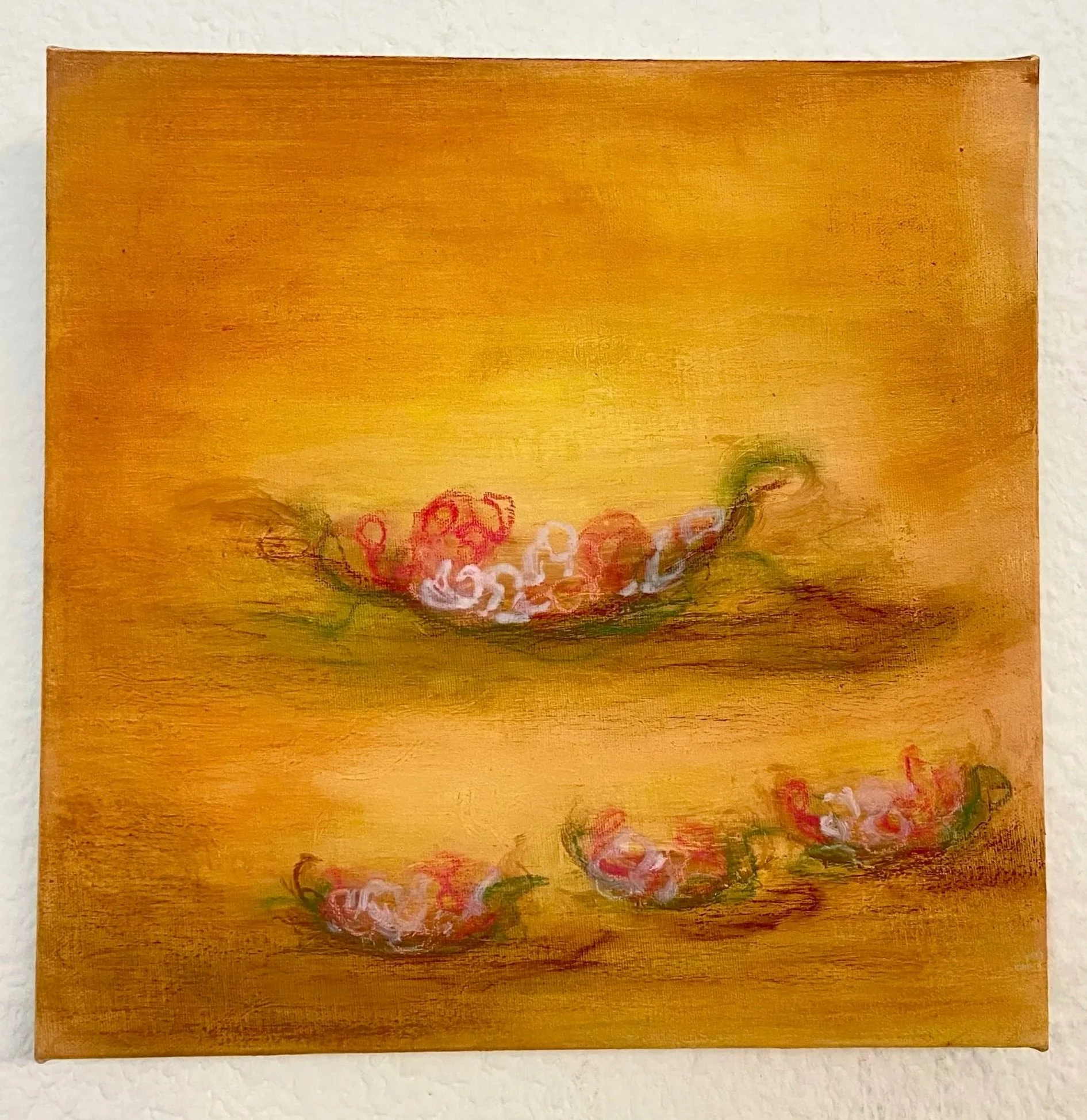 "Estudio floral I" Acrílico y pastel sobre lienzo. 30x30cm