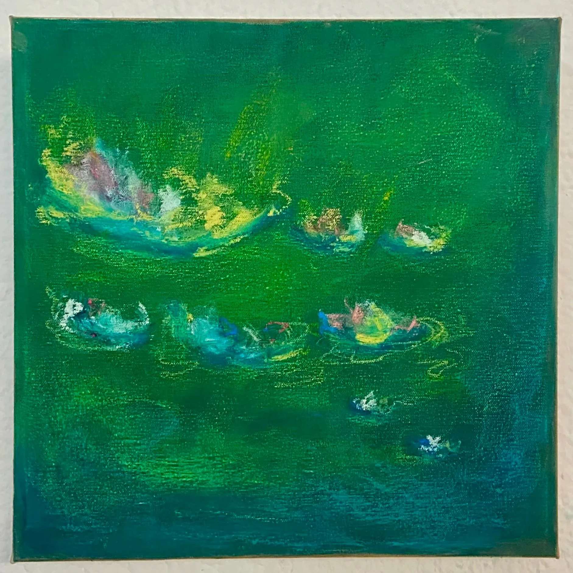 "Estudio floral III" Acrílico y pastel sobre lienzo. 30x30cm