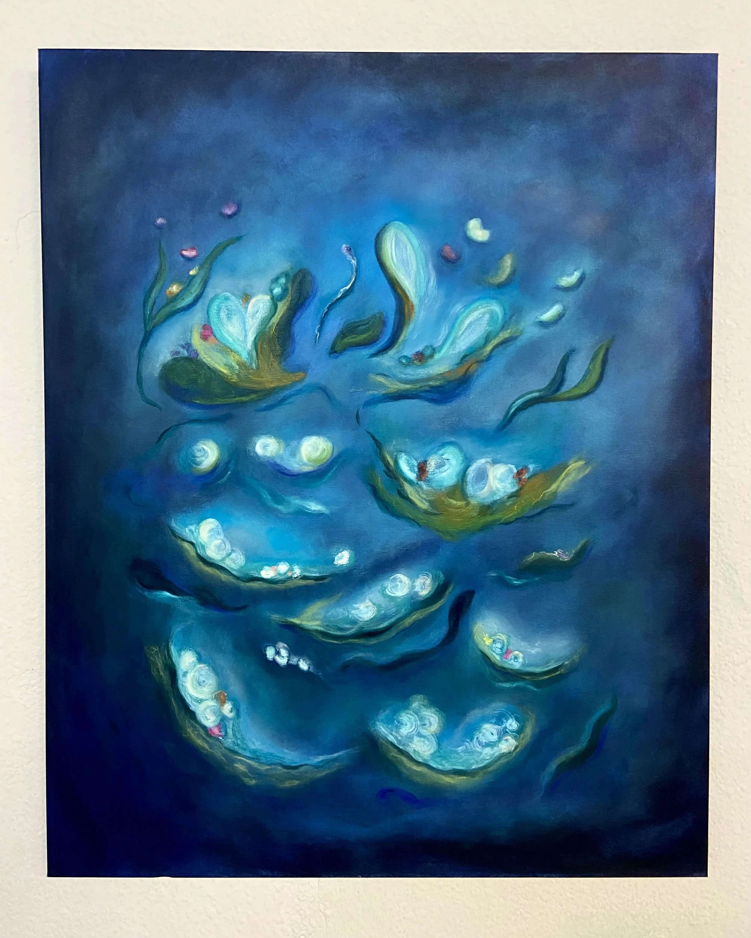 "Inmersión" Acrílico, óleo y pastel sobre lienzo. 100x81cm