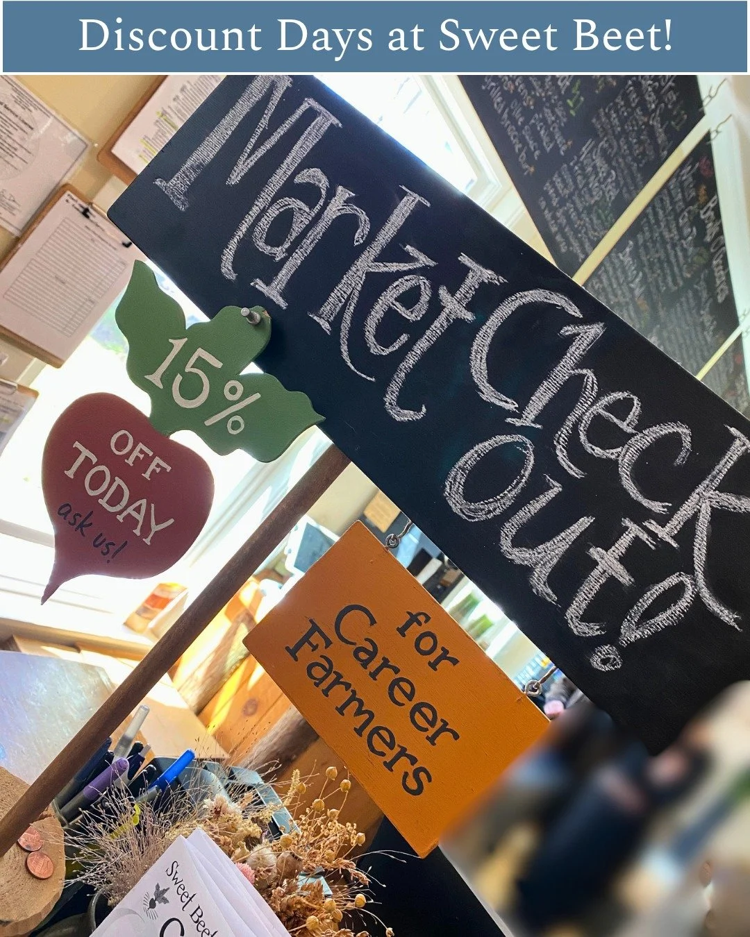 We invite career farmers to come in every Friday for 15% off in the Market.

Growing food is more expensive than ever... fuel, supplies, and transport all add up. And even while feeding our communities, many farmers are navigating rising costs and di