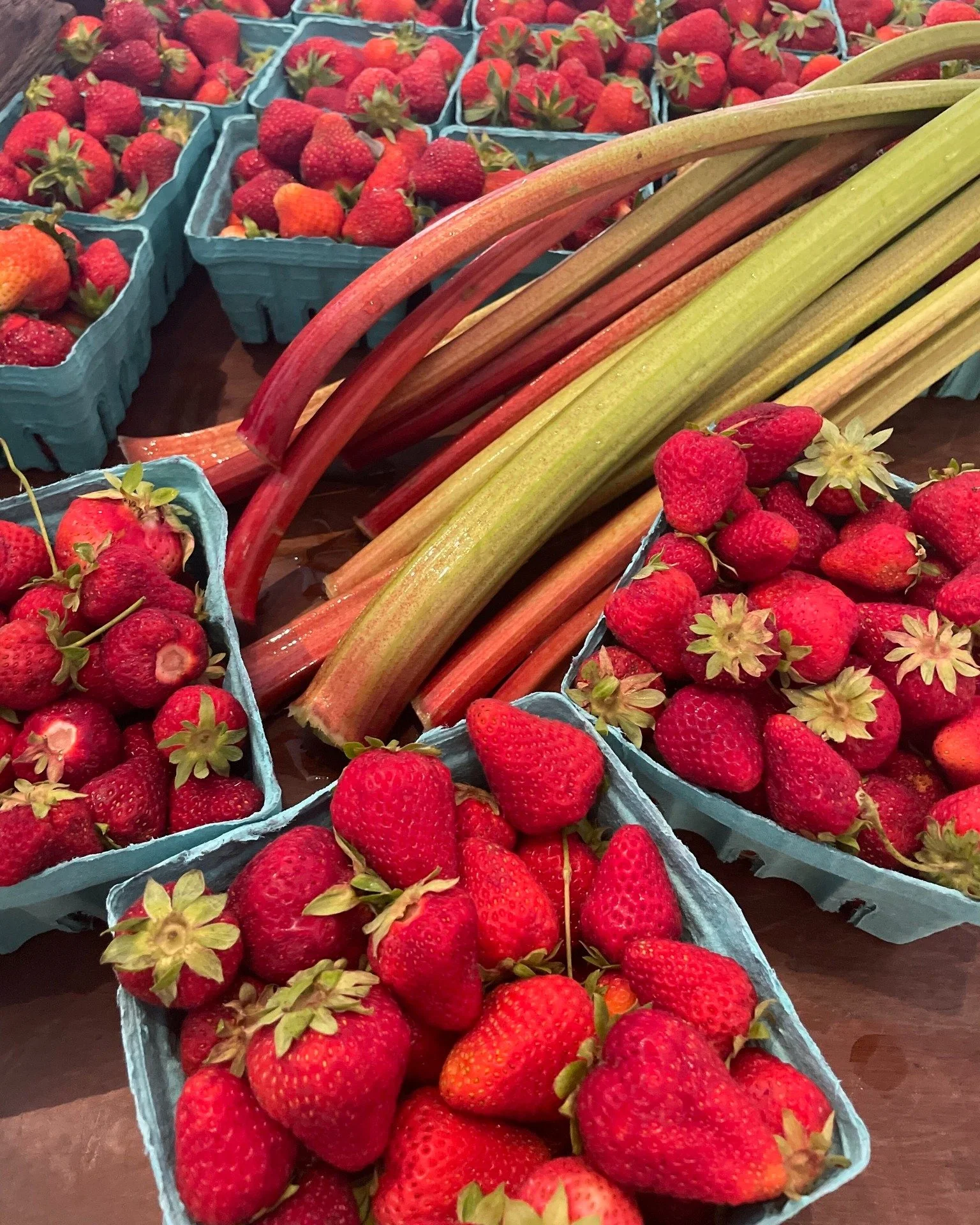 Okay, we might be a little obsessed with rhubarb right now.

The first rhubarb of the season has arrived from our very own Market Co-Manager Carolyn's garden, and we've been finding every excuse to put it to good use.

We were lucky enough to get our