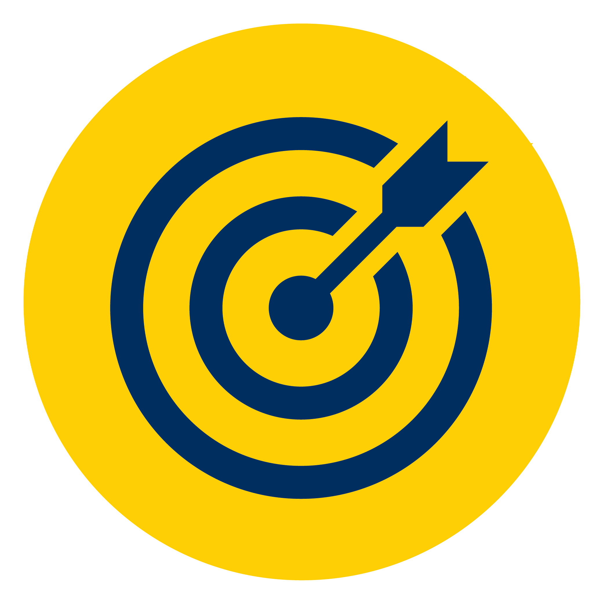 Icon of a target with an arrow striking the center