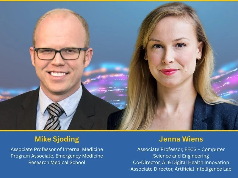 Headshot of Dr. Mike Sjoding next to a headshot of Dr. Jenna Wiens
