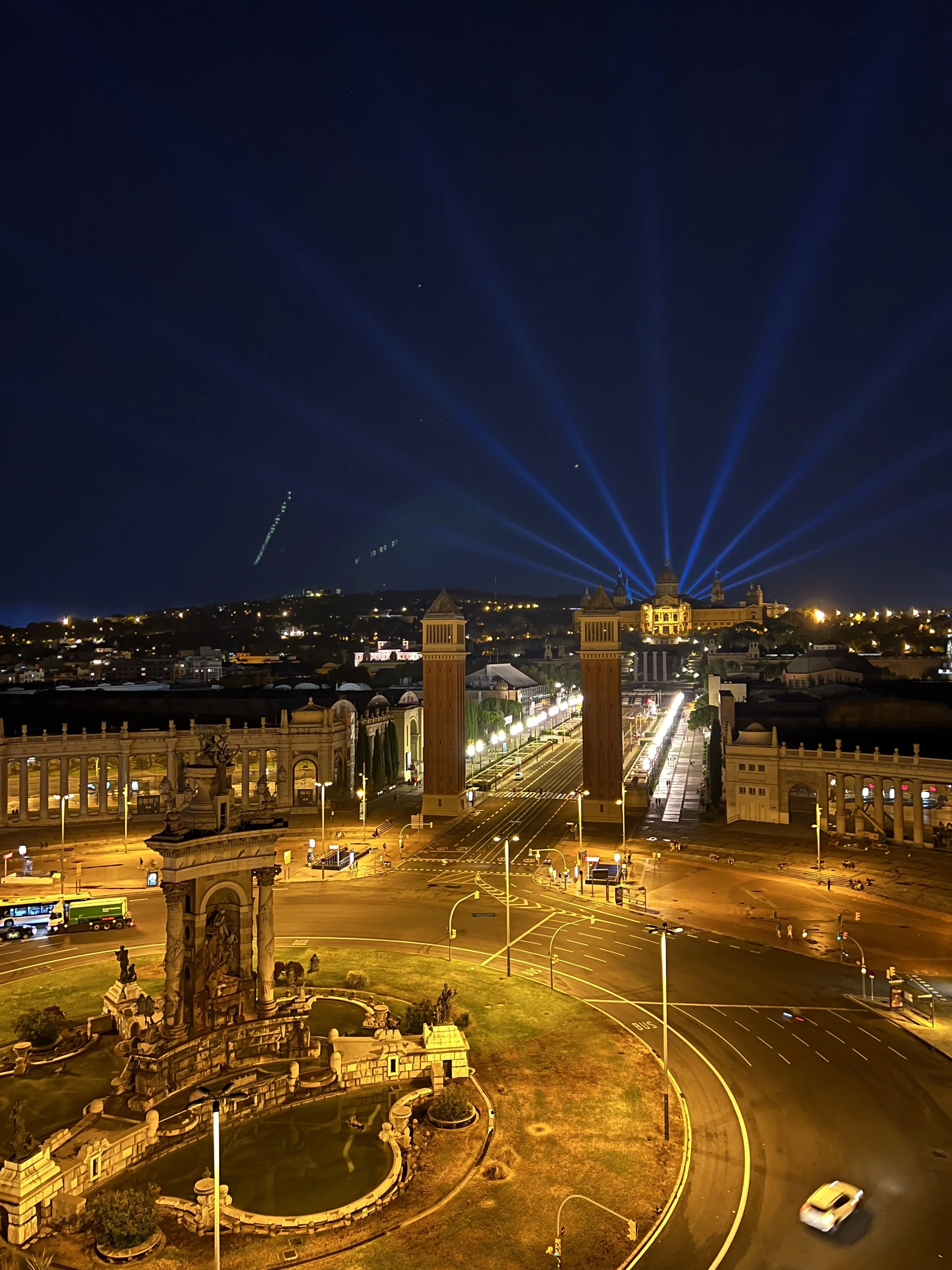 Night view of Barcelona, Spain
