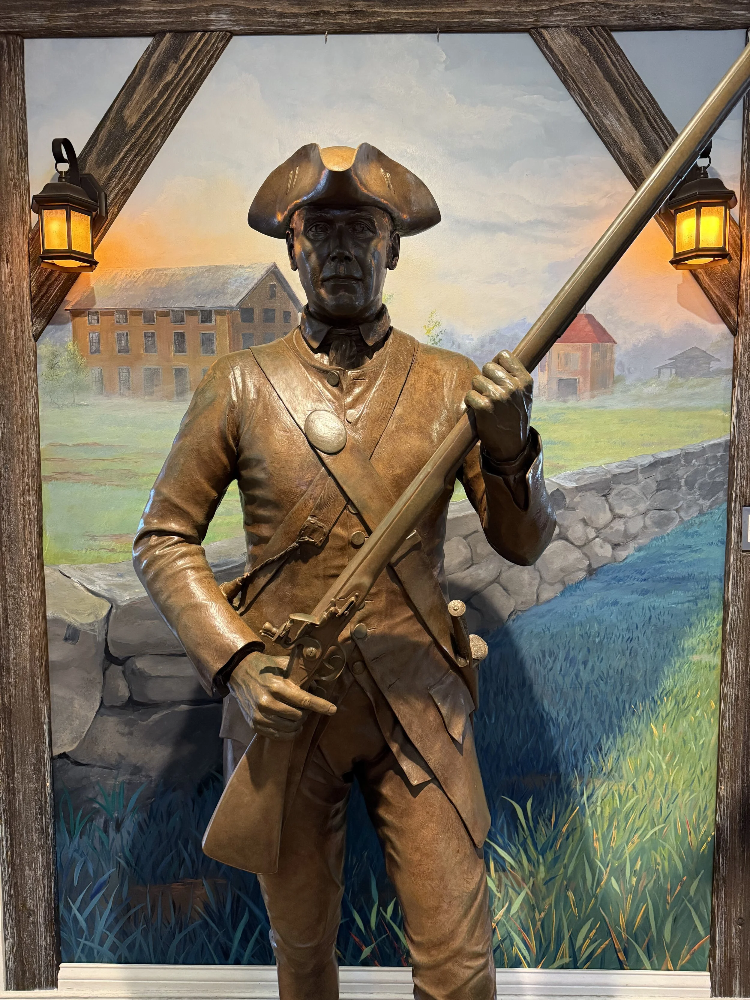 Statue of Revolutionary War Soldier at Boston Tea Party Museum