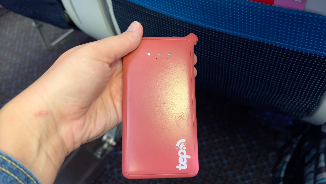 Front side of a mobile hotspot