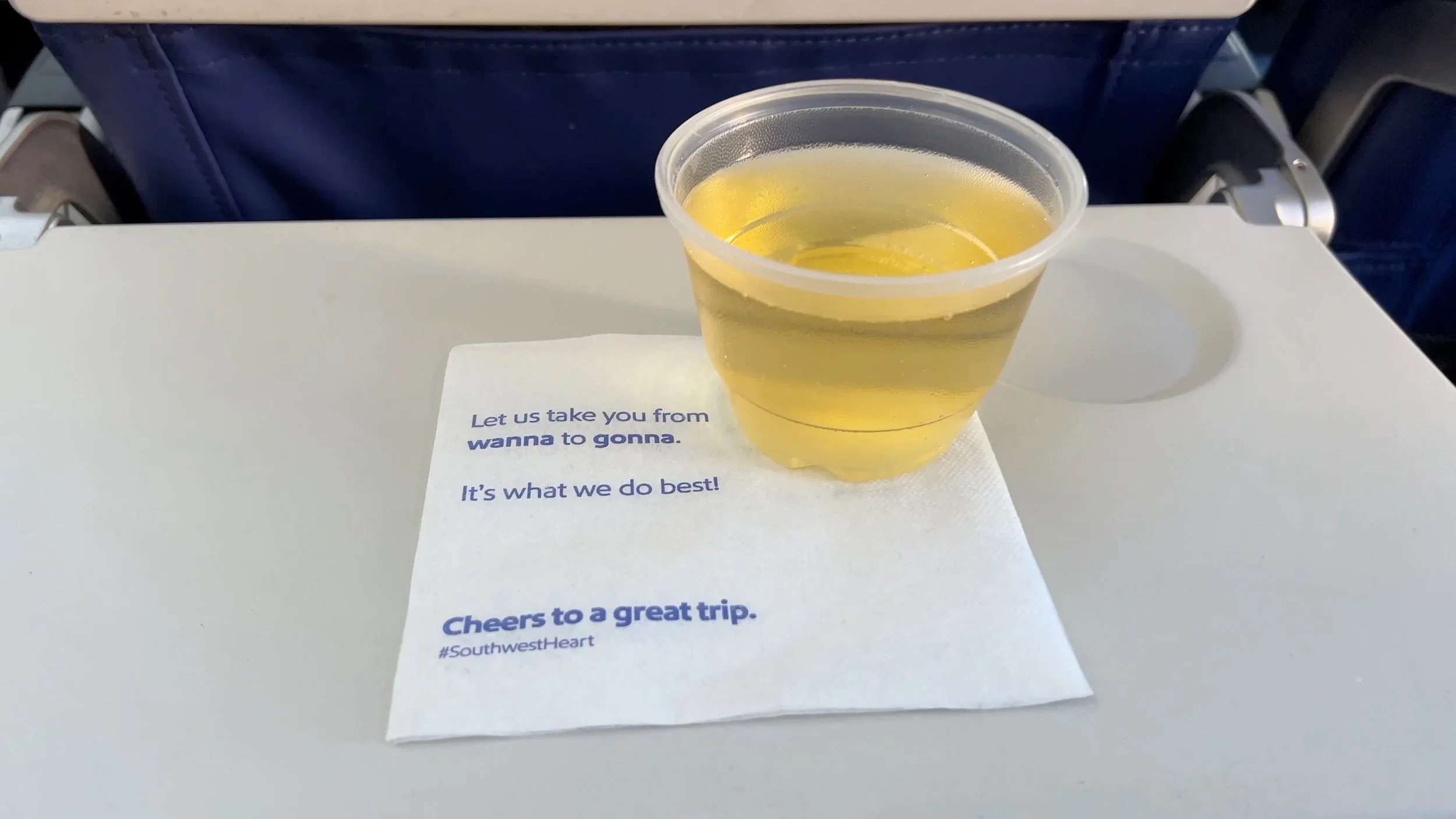 Complementary drink on Southwest flight