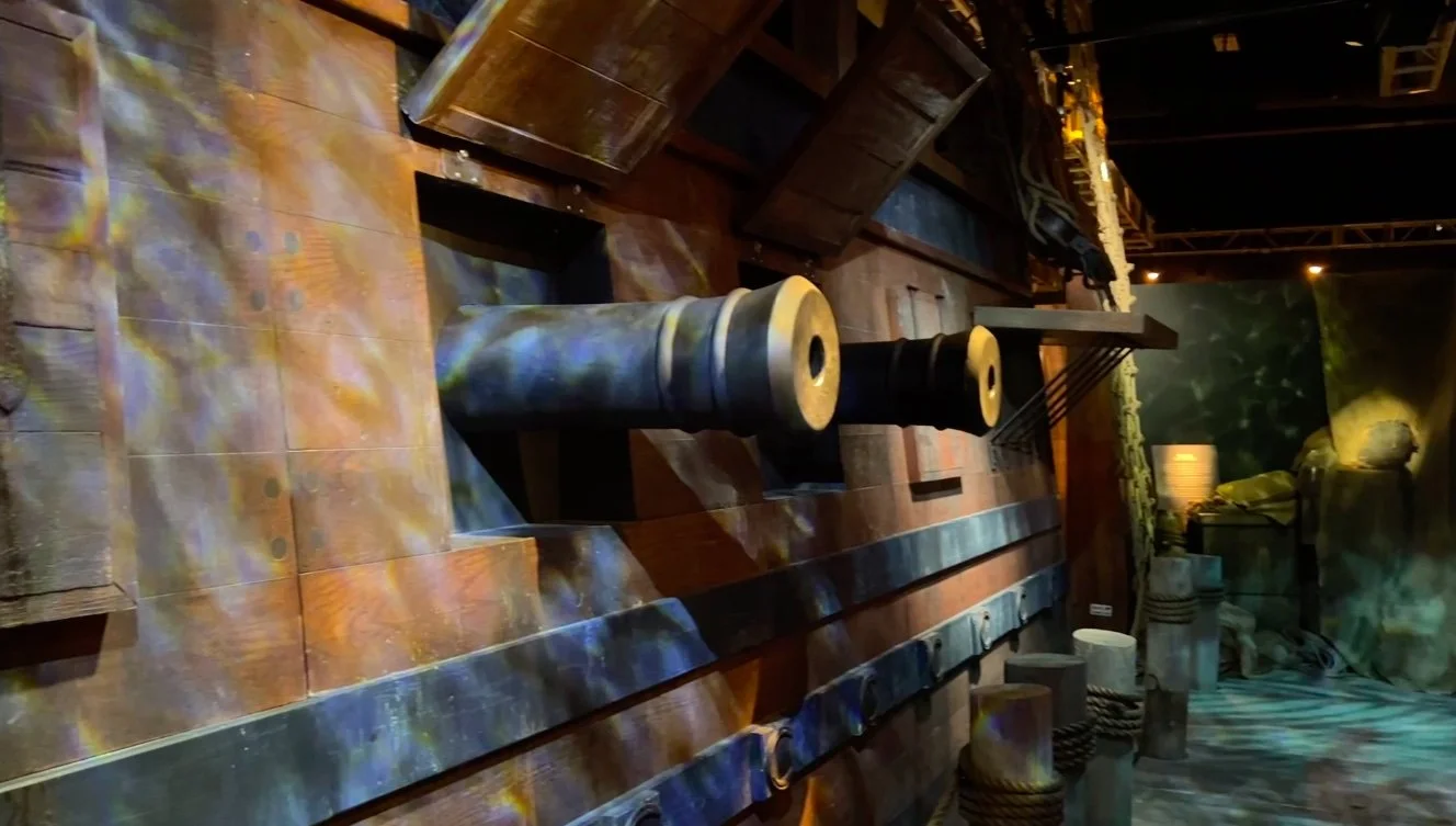 Cannons inside the Pirate Museum in Salem, Massachusetts