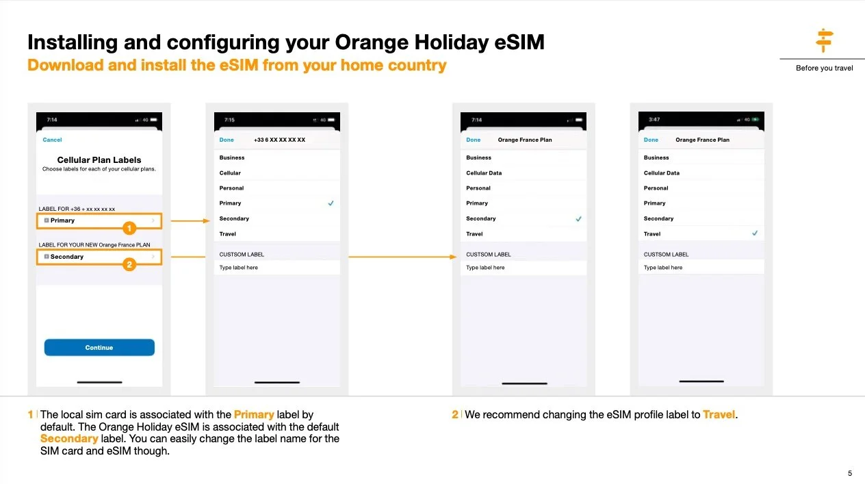 nstructions installing an eSim with Orange Travel