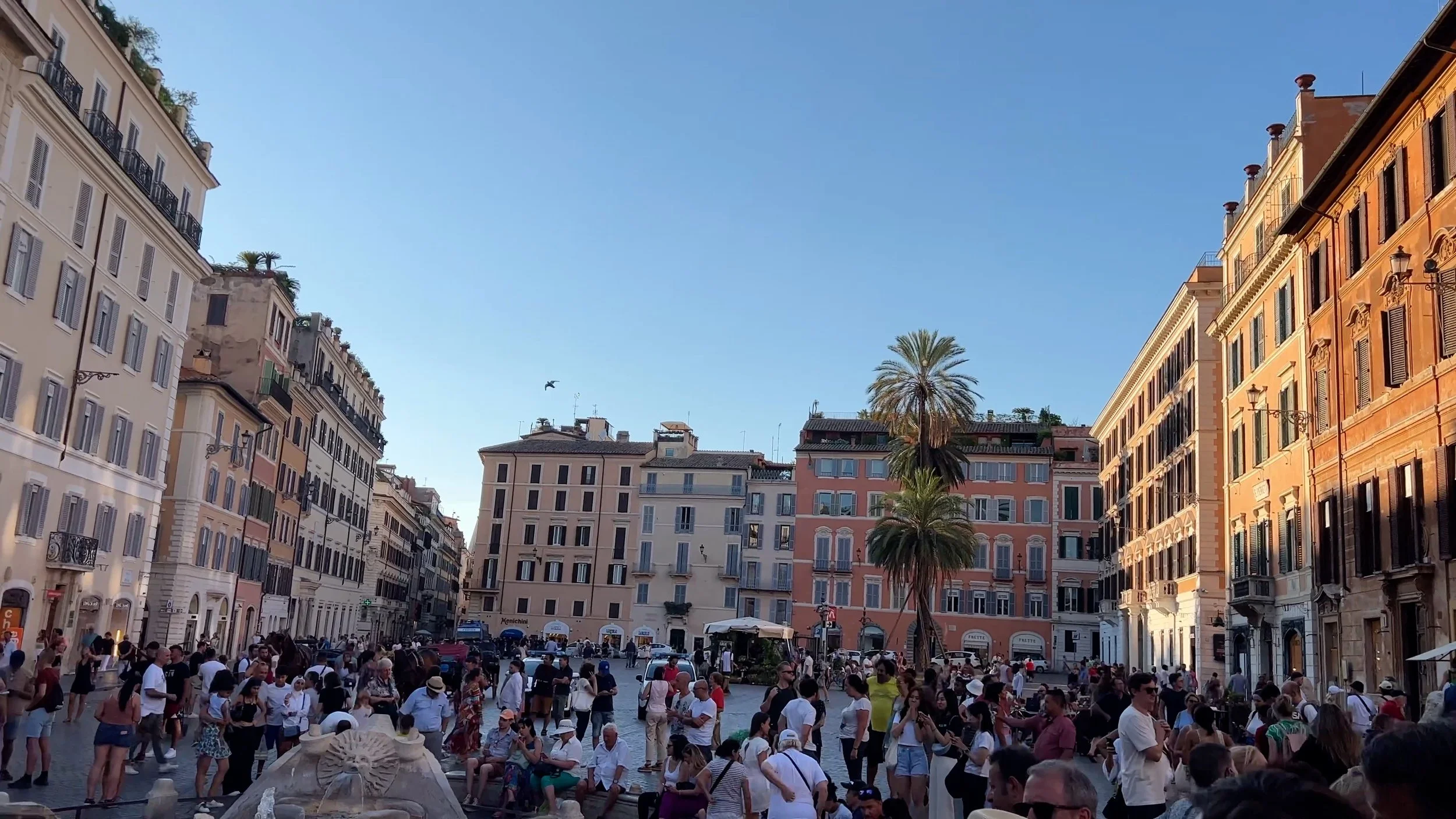 Crowds at the Spanish Steps in Rome, Italy