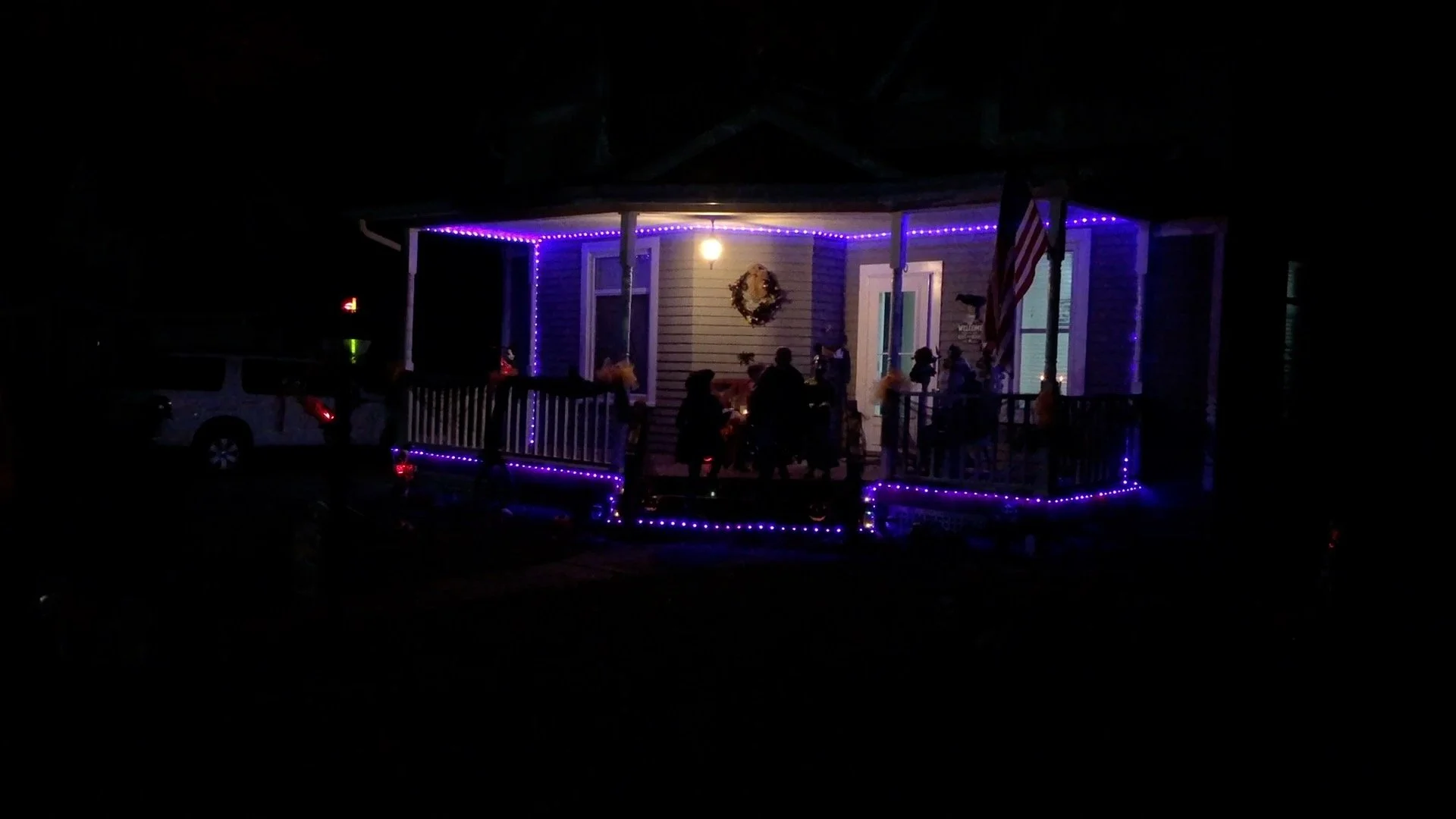 Kids trick or treating in Hiawatha, Kansas