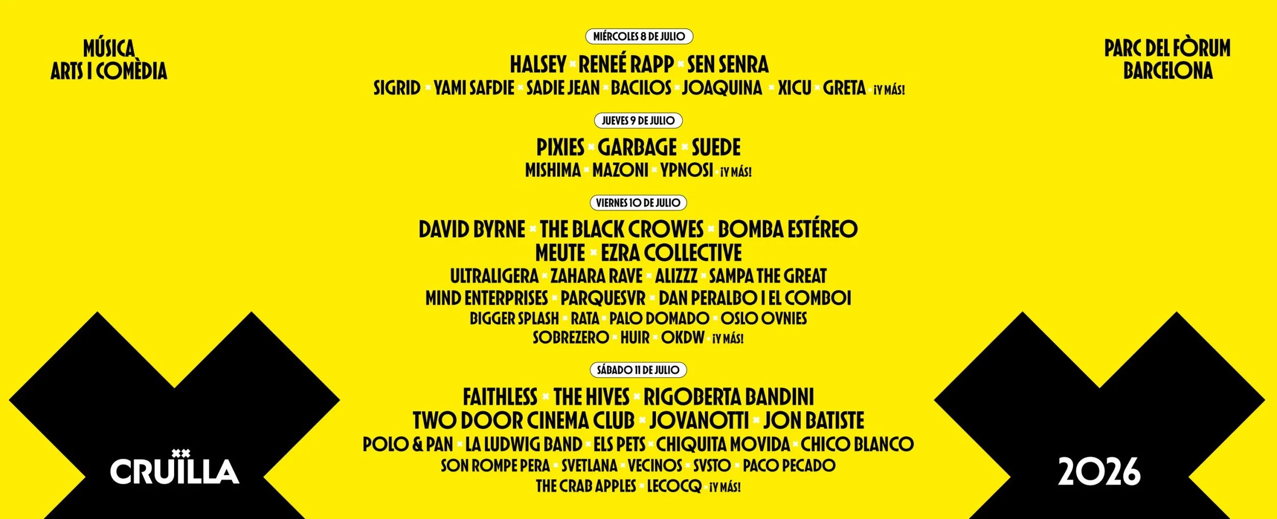 Cartel Festival Cruïlla 2026.
