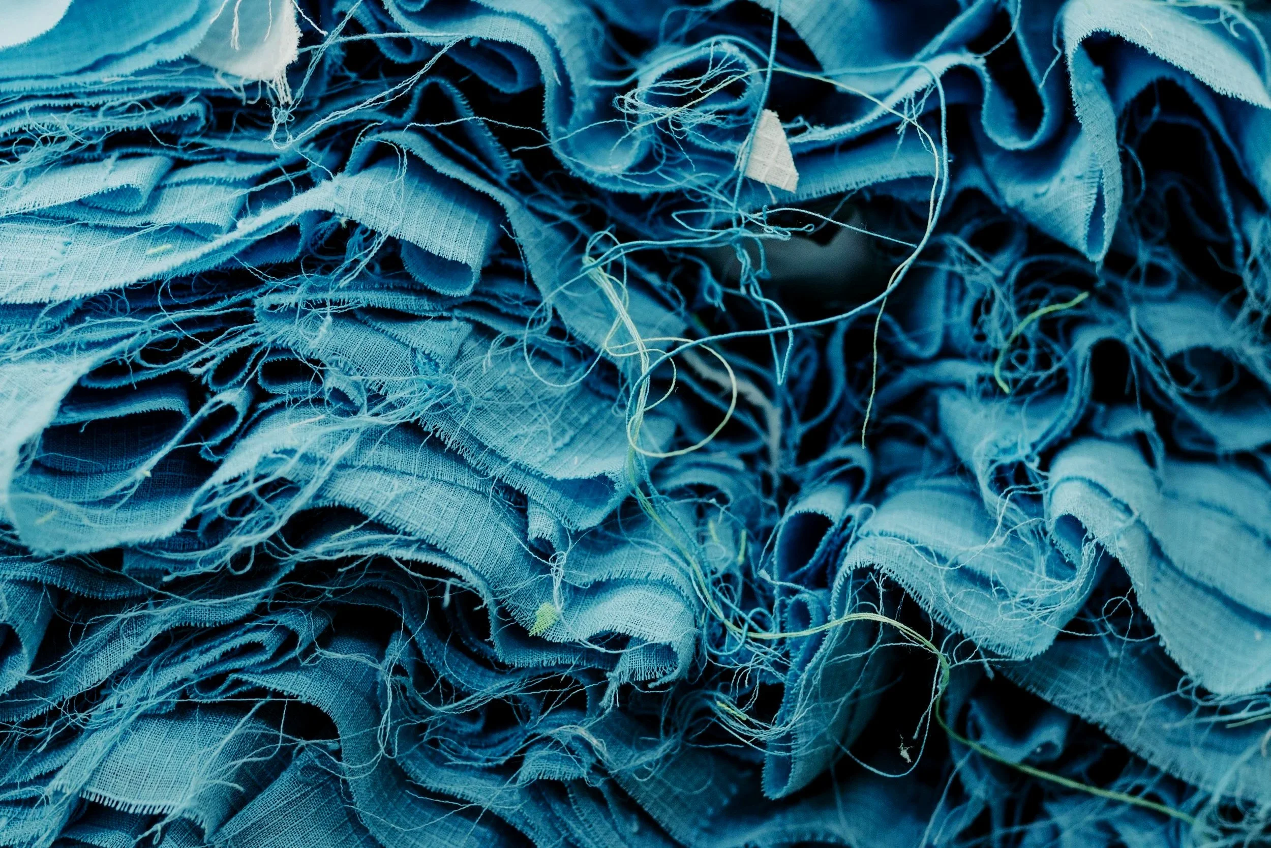 Blue fabric representing transparent supply chains