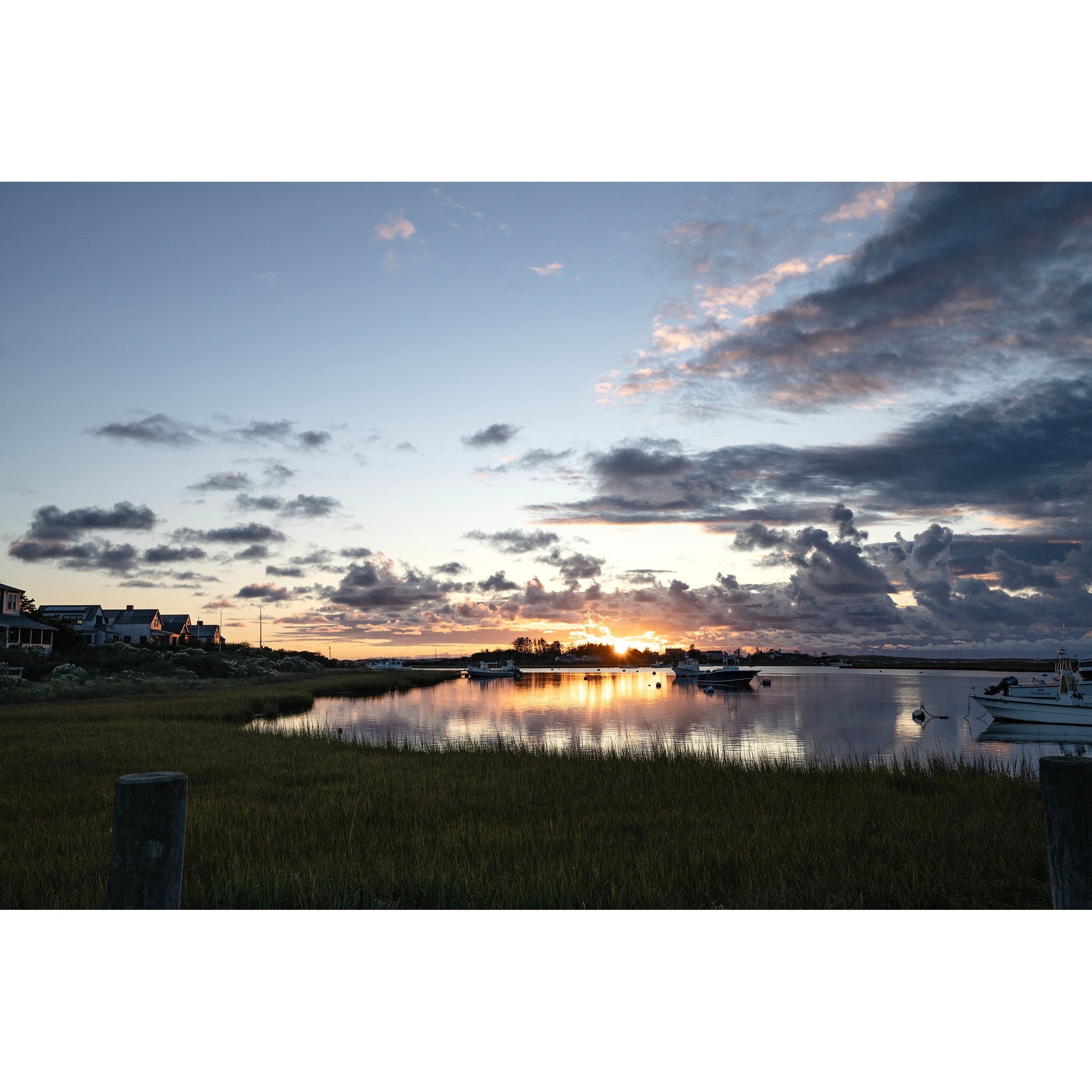 photograph of Hither Creek boat launch on Nantucket Island at sunset