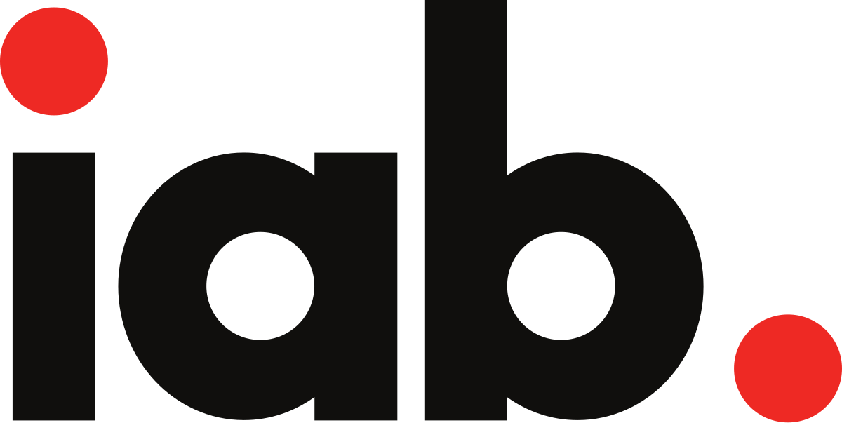 The logo of IAB featuring lowercase black letters 'iab' with two red circles, one above the 'i' and one below the period.
