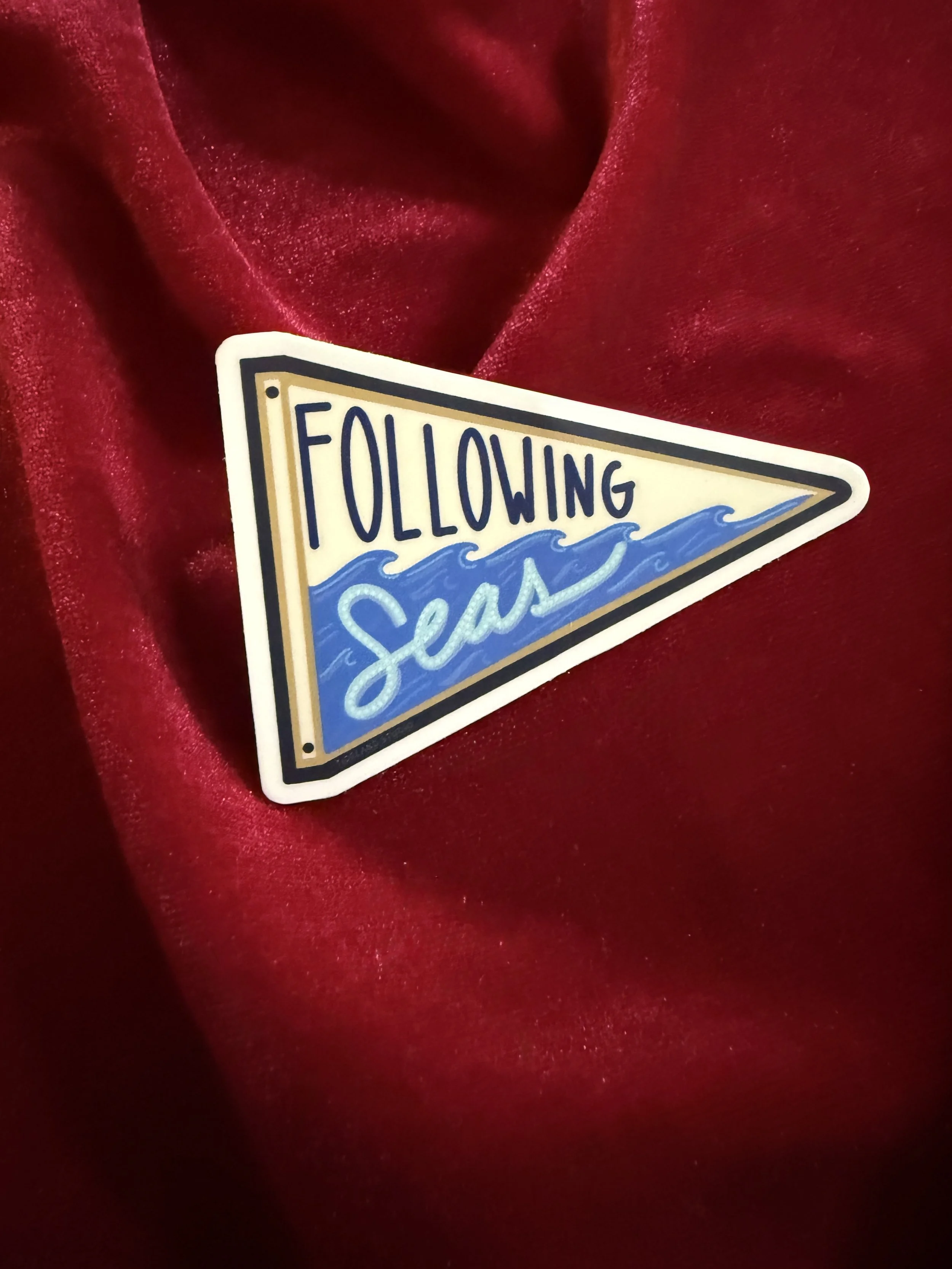 Saltwater Society: FOLLOWING SEAS Burgee Sailing Stickers