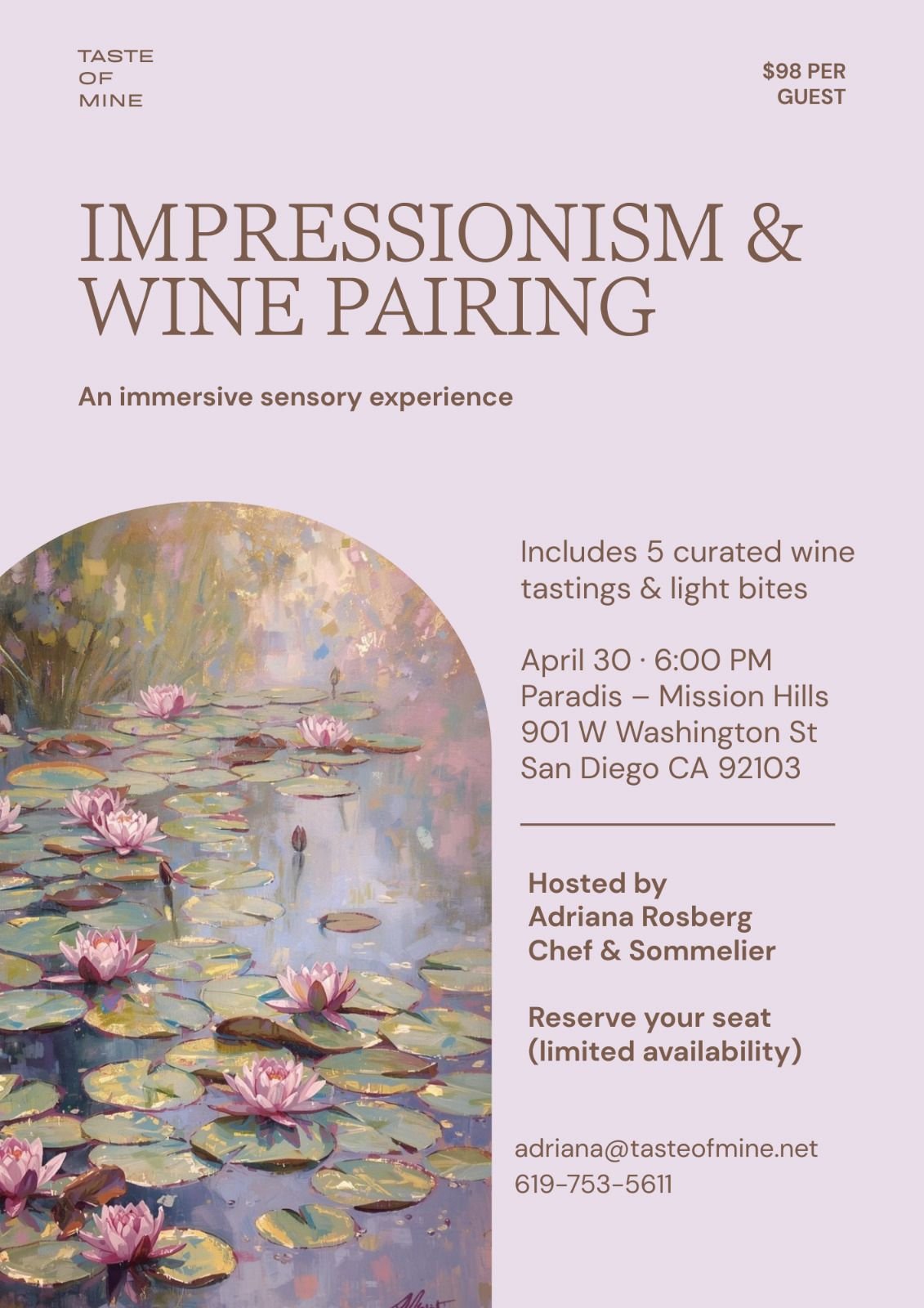 IMPRESSIONISM & WINE PAIRING