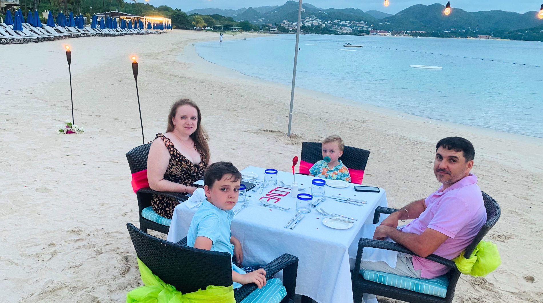 Quiet Caribbean villa beach at sunset, December luxury travel