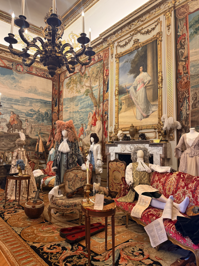 Palace State Rooms at Blenheim Palace in Woodstock, Oxfordshire, featuring ornate interiors, tapestries, portraits, and historic furnishings.