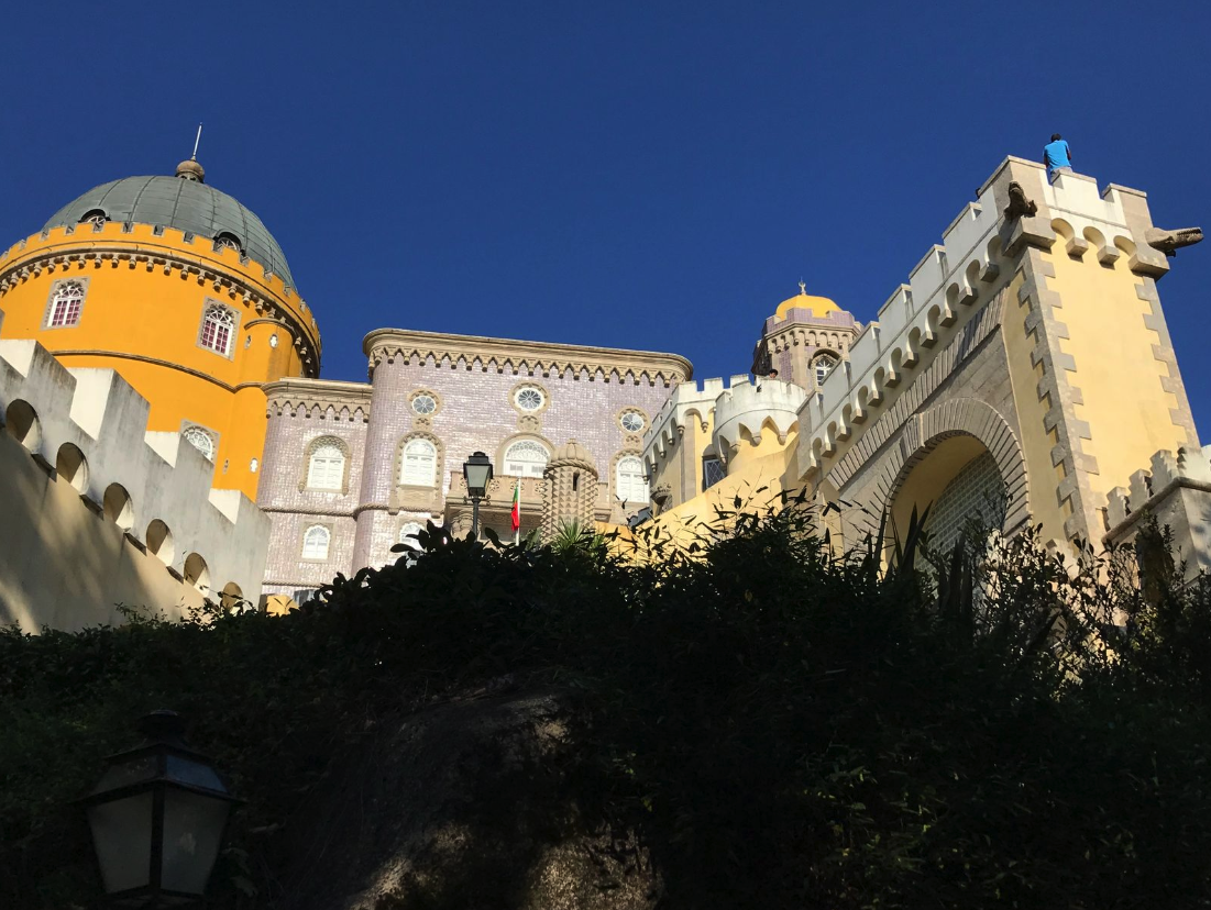 Pena National Palace, a colorful 19th-century Romanticist landmark in Sintra, Portugal.