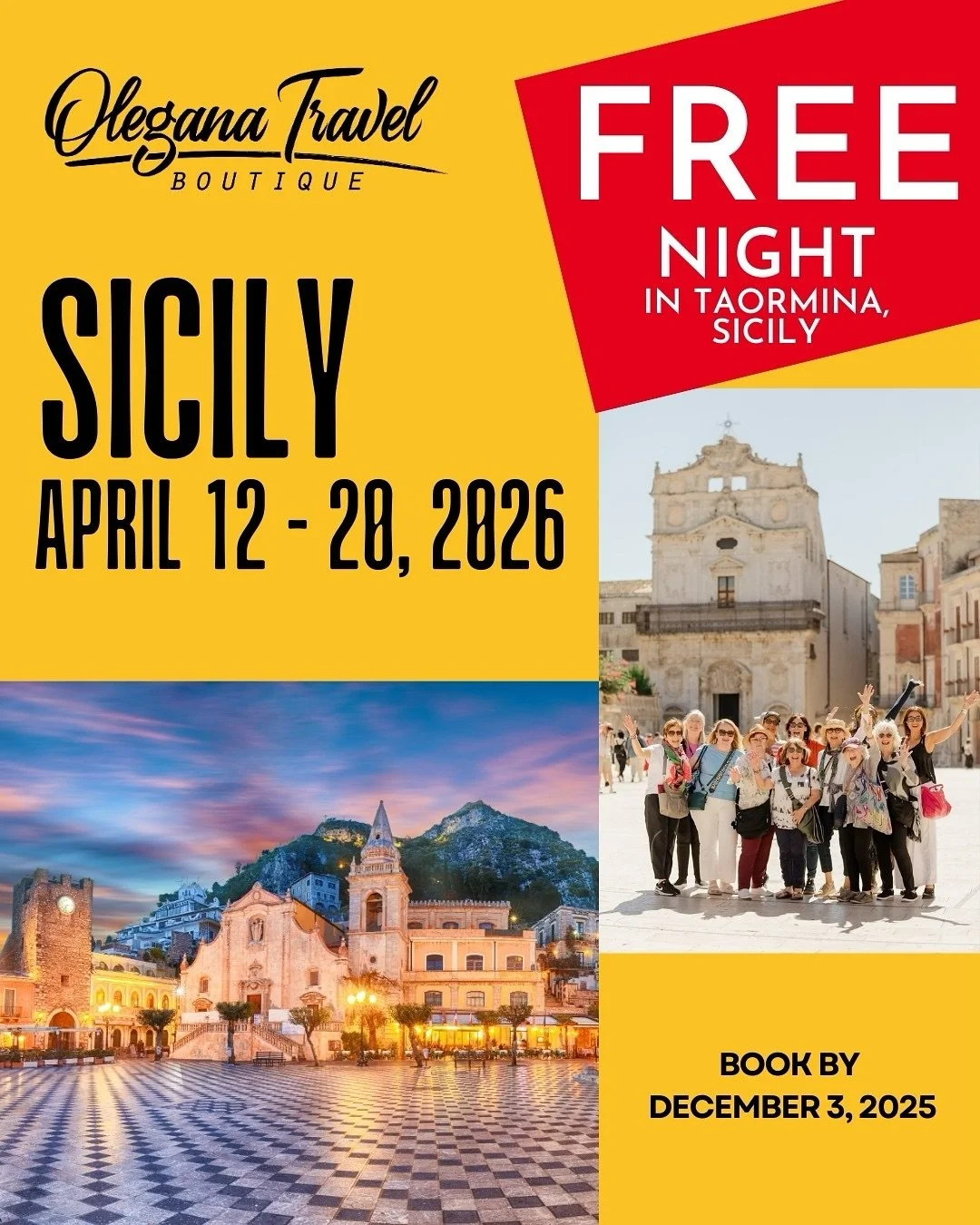A Cyber Monday Gift You&rsquo;ll Actually Use ✨🇮🇹

Let&rsquo;s sweeten Cyber Monday&hellip; the Sicilian way.

From Dec 1&ndash;3 only, when you book your spot on our April 2026 Sicily Women&rsquo;s Tour, you&rsquo;ll receive:

🌟 A complimentary e