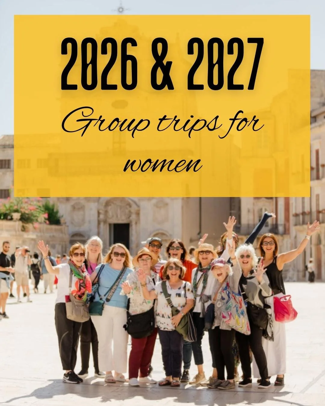 This photo is exactly why I love these trips.

Women arriving as strangers, waving at the camera somewhere in Italy, already looking like they&rsquo;ve known each other for years. ✨

Our 2026 tours are almost fully sold out, but we still have space o