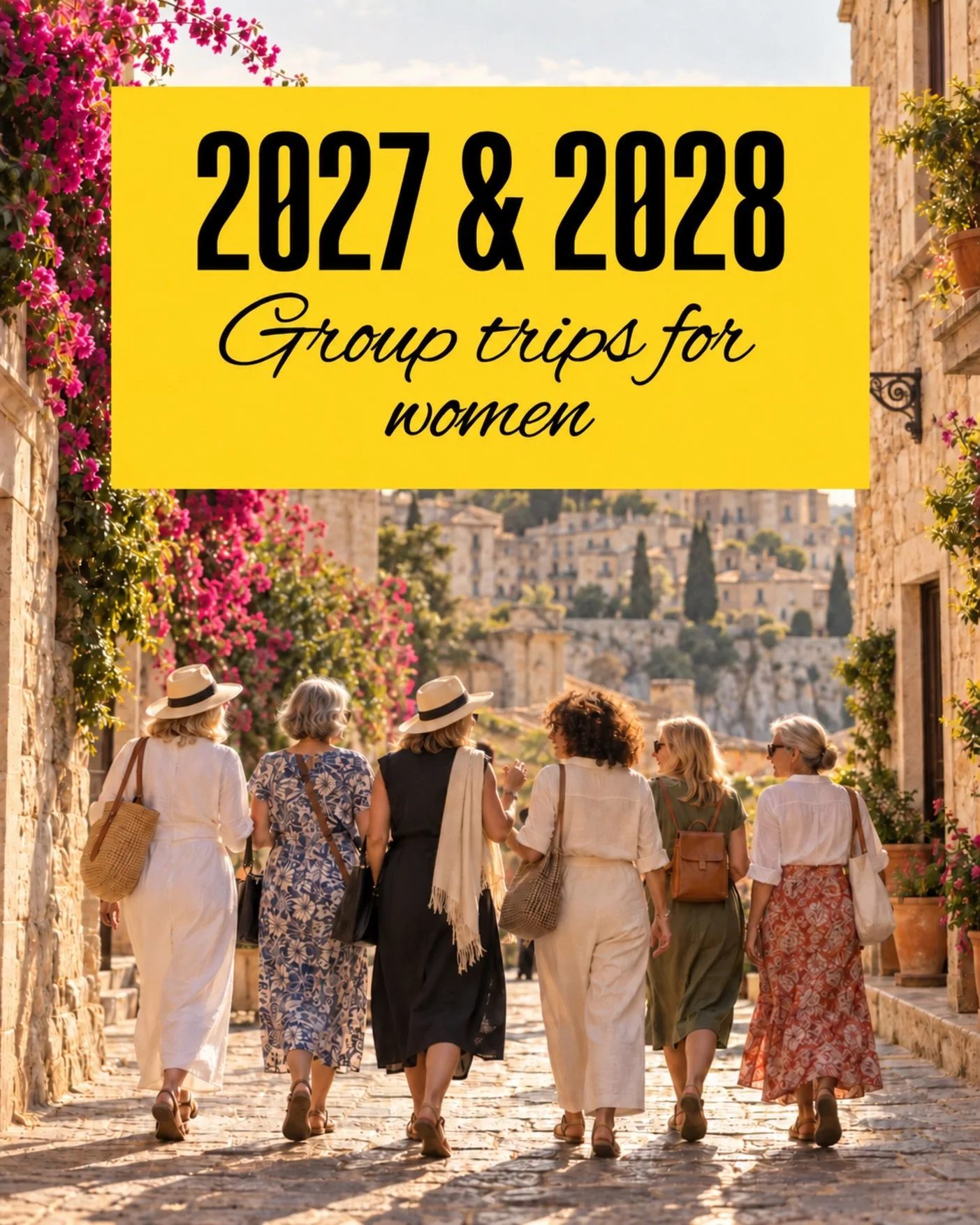 2027 &amp; 2028&mdash;let&rsquo;s go! ✨

Maybe you&rsquo;ve been waiting for a friend to travel with&hellip; or maybe you&rsquo;re simply ready to stop waiting.

Our women-only small group trips are filled with beautiful places, special hotels, amazi