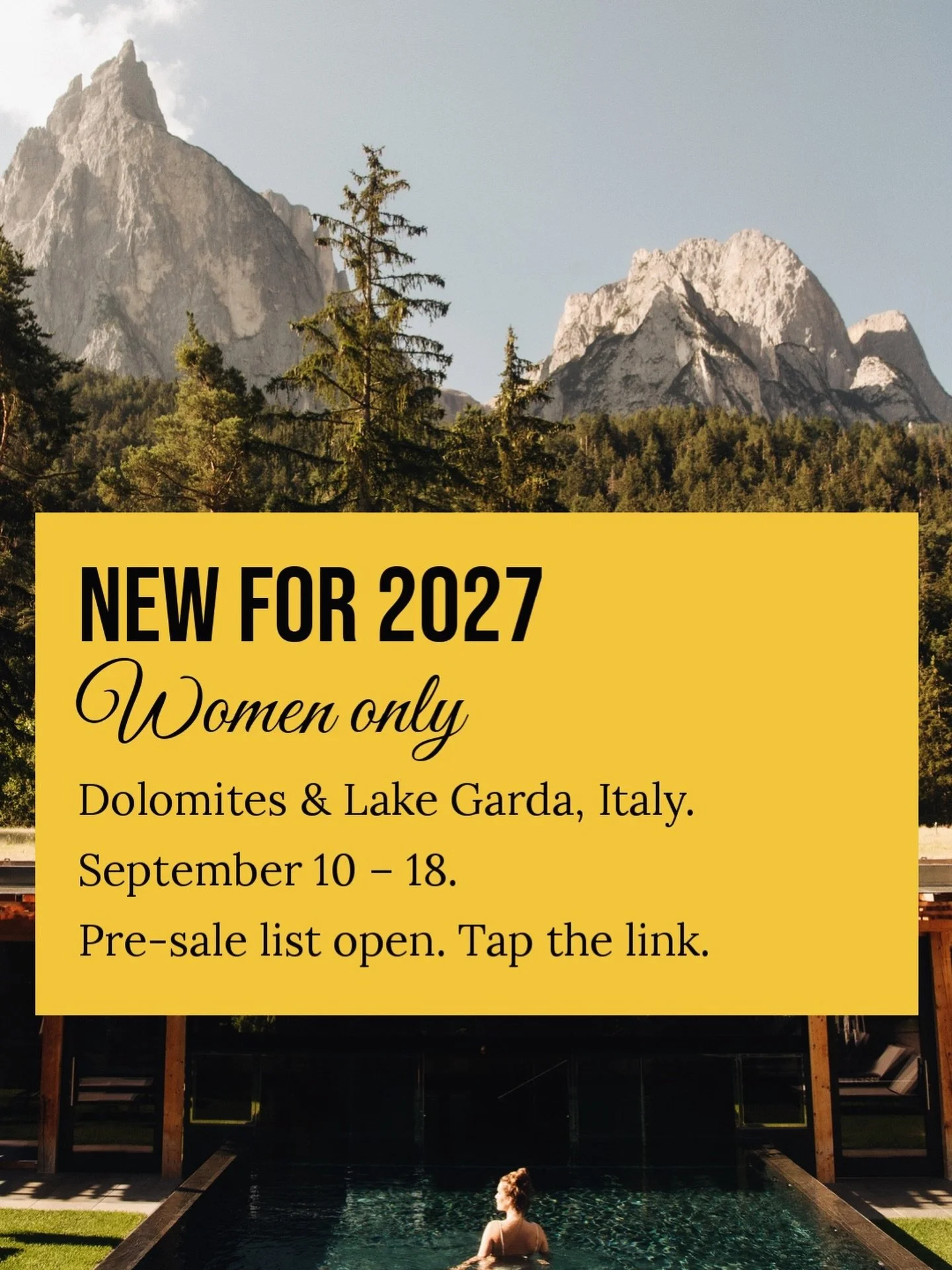 Something new for 2027, and I&rsquo;ve wanted to do it for years.

Northern Italy in September. 

Lake Garda in the morning, when the light is on the water and the lemon groves smell like breakfast. 

Franciacorta in the afternoon, the sparkling wine