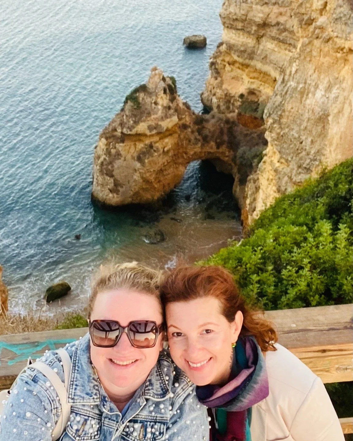 Lagos, last week. My friend Olga and I stood on these cliffs for longer than the itinerary allowed, and nobody minded.

We had four days together in the Algarve. No one needed anything from us. Just laughs, good food, beautiful surroundings, and a fr